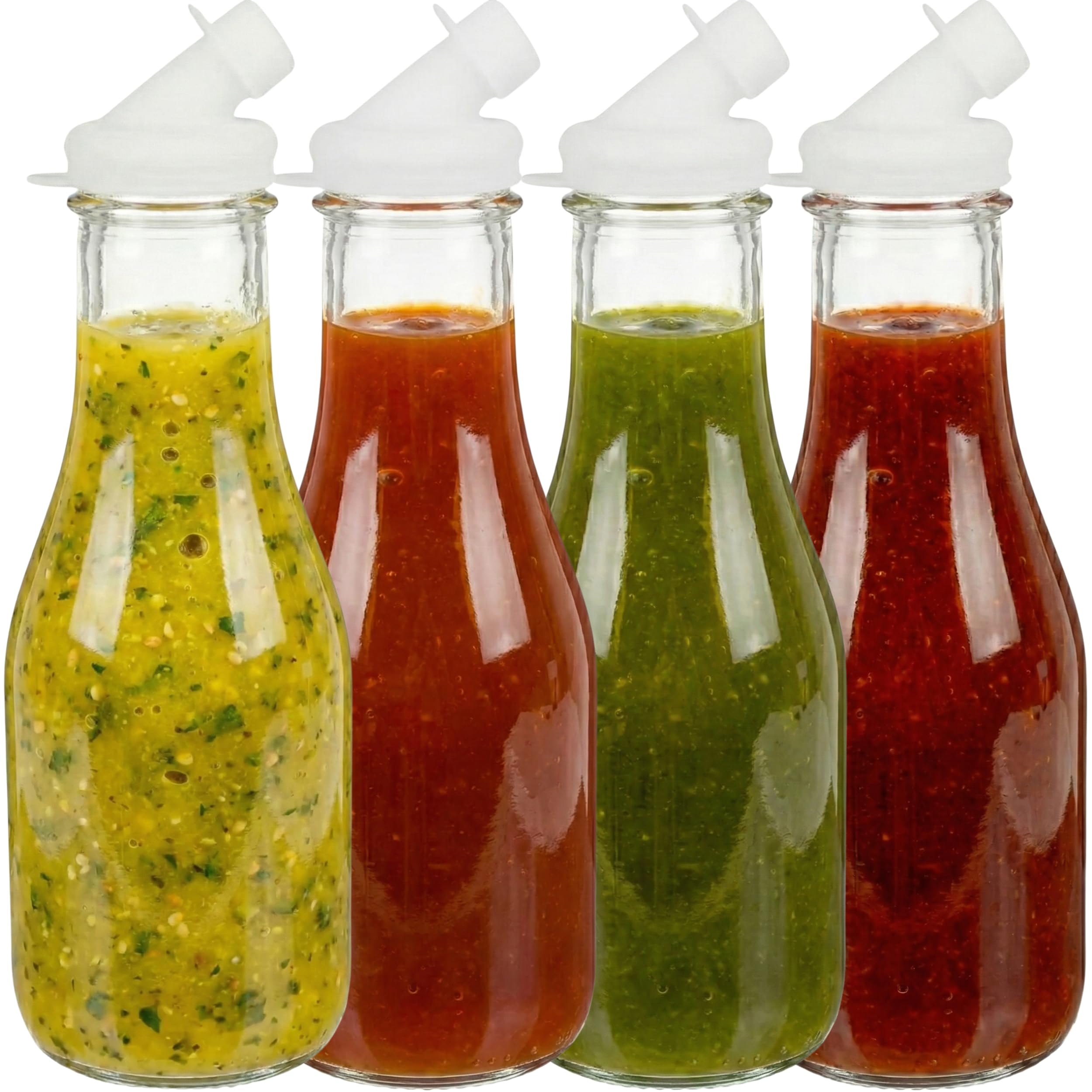 kitchentoolz 32oz Salad Dressing Shaker Bottle – Tall Glass Bottle Salad Dressing Dispenser Container with Tamper-Proof Lid – Ideal for Marinades and Sauces – 1 Pack