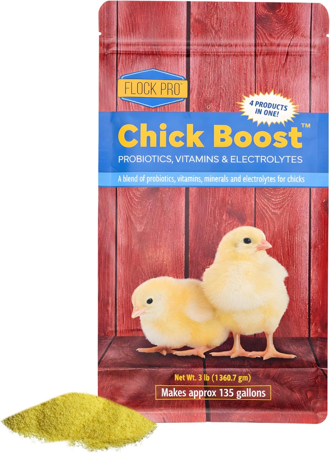 Chick Boost Probiotic - Probiotics, Vitamins, Minerals and Electrolytes for Chickens | Chicken Vitamins and Supplements for All Poultry - 3lb