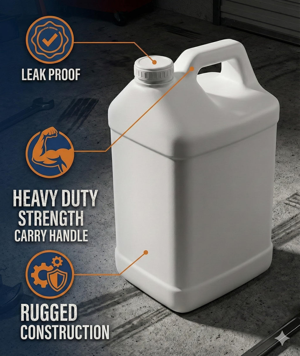 kitchentoolz 2.5 Gallon Water Jug – Water Container Heavy-Duty HDPE Carboy for Automotive Used Oil Container & Liquid Storage – 10 Liter Water Jugs with Secure Lid – Made in USA