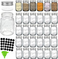 Coloch 30 Pack 4 Oz Glass Mason Spice Jar with Shaker Lids& Labels, Empty Spice Bottle Mini Mason Jars with Airtight Metal Caps and Collapsible Funnel for Herbs & Spices