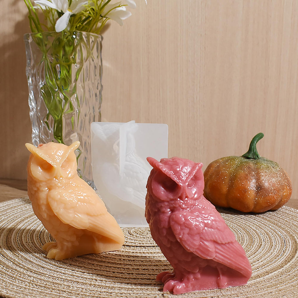 Animal & Owl Resin & Silicone Candle Mold Set - 3D Animal Mold for Home Decor & Candle Making