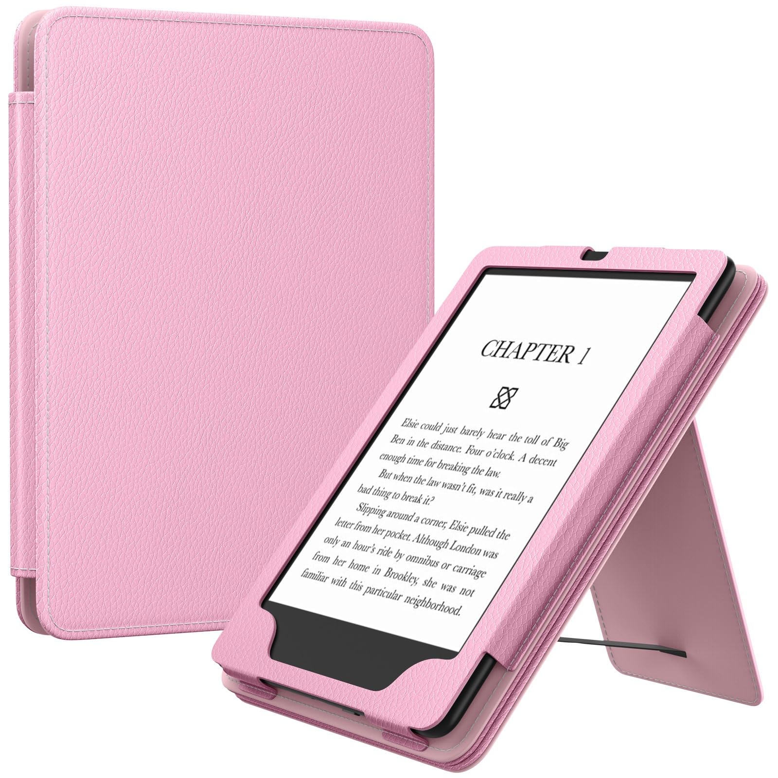 MoKo Case for 7"/6.8" Kindle Paperwhite(12th/11th Generation-2024/2021) and Kindle Colorsoft Signature Edition, Slim PU Shell Cover Case with Auto-Wake/Sleep for Kindle Paperwhite 2024, Flowers