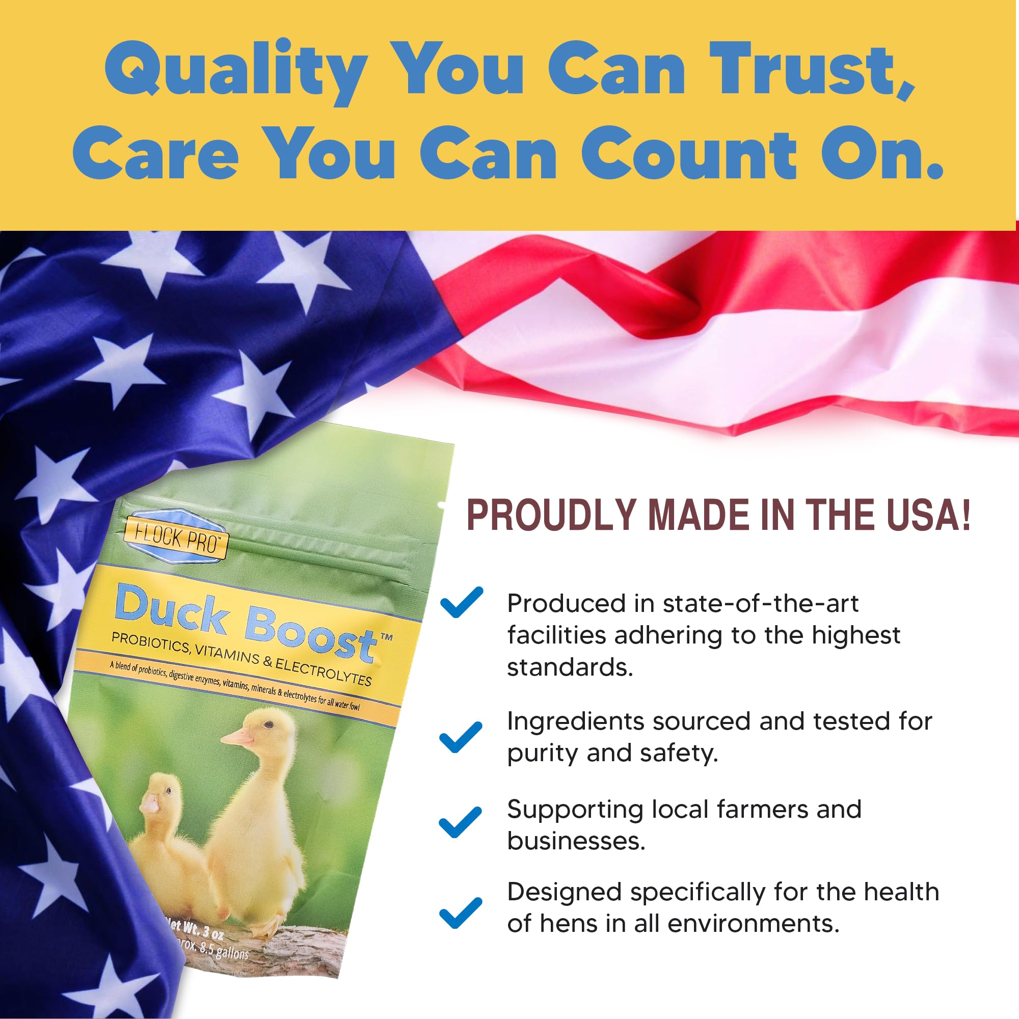 Duck Boost Probiotic - Probiotics, Vitamins, Minerals and Electrolytes for Chickens | Duck Vitamins and Supplements for All Poultry - 3oz