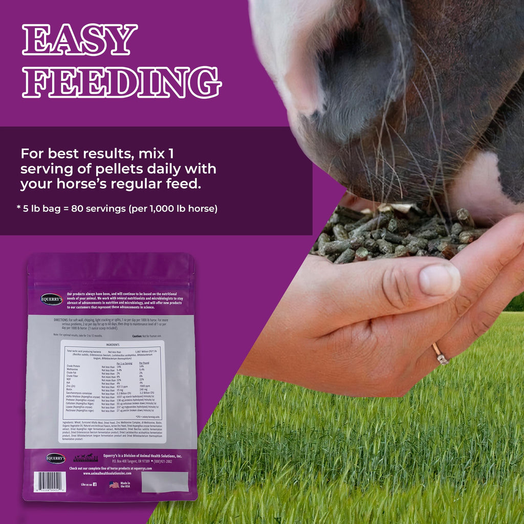 Equerry's Professional Hoof-GRO Equine Hoof Supplement for Horses, with Biotin, Digestive Enzymes, Probiotics, Supports Strong Healthy Hooves (5 lb)