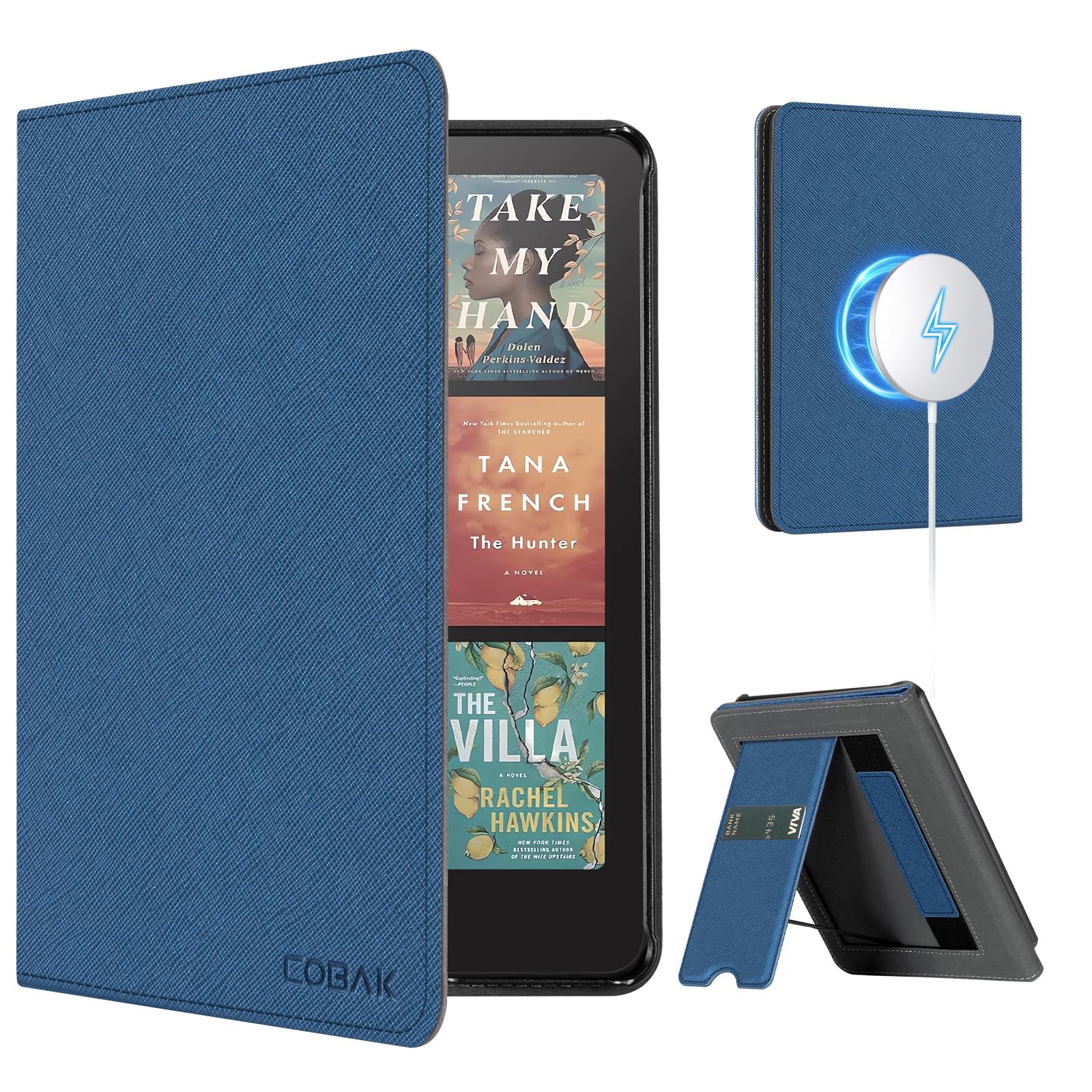 CoBak Case with Stand for Kindle Paperwhite 12th Gen 2024 Released (7") & Kindle Colorsoft Signature Edition - Durable PU Leather Cover with Auto Sleep Wake, Card Slot, Hand Strap Feature, Sage Green