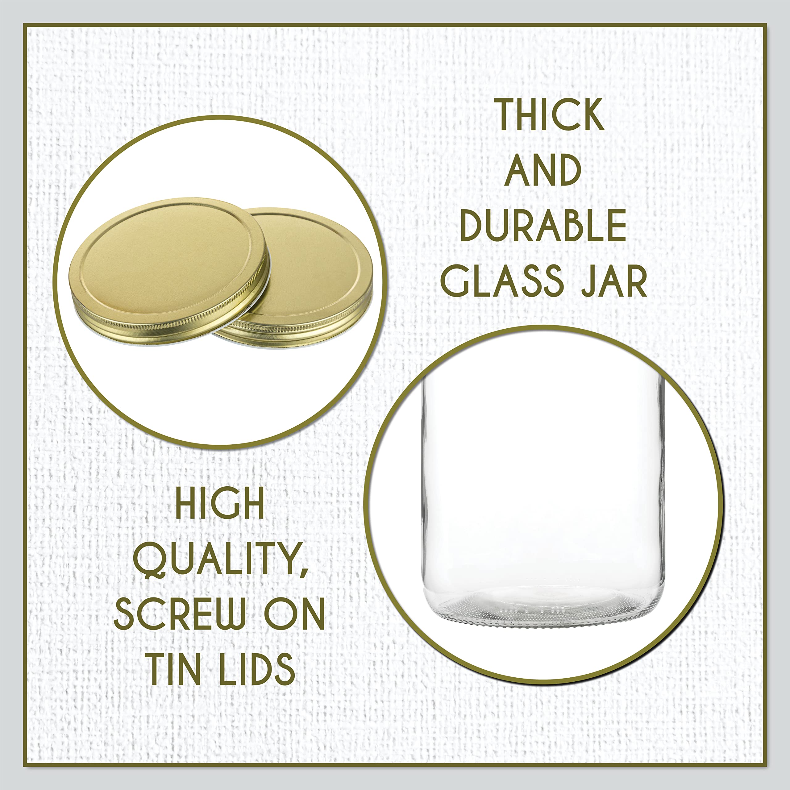 kitchentoolz 1 Gallon Glass Jar with Lid – Gallon Mason Wide Mouth Large Glass Jar for Fermenting, Pickling, Canning, Fermentation Jar, Kombucha, and Food Storage – 1 Gallon Jar Made in USA