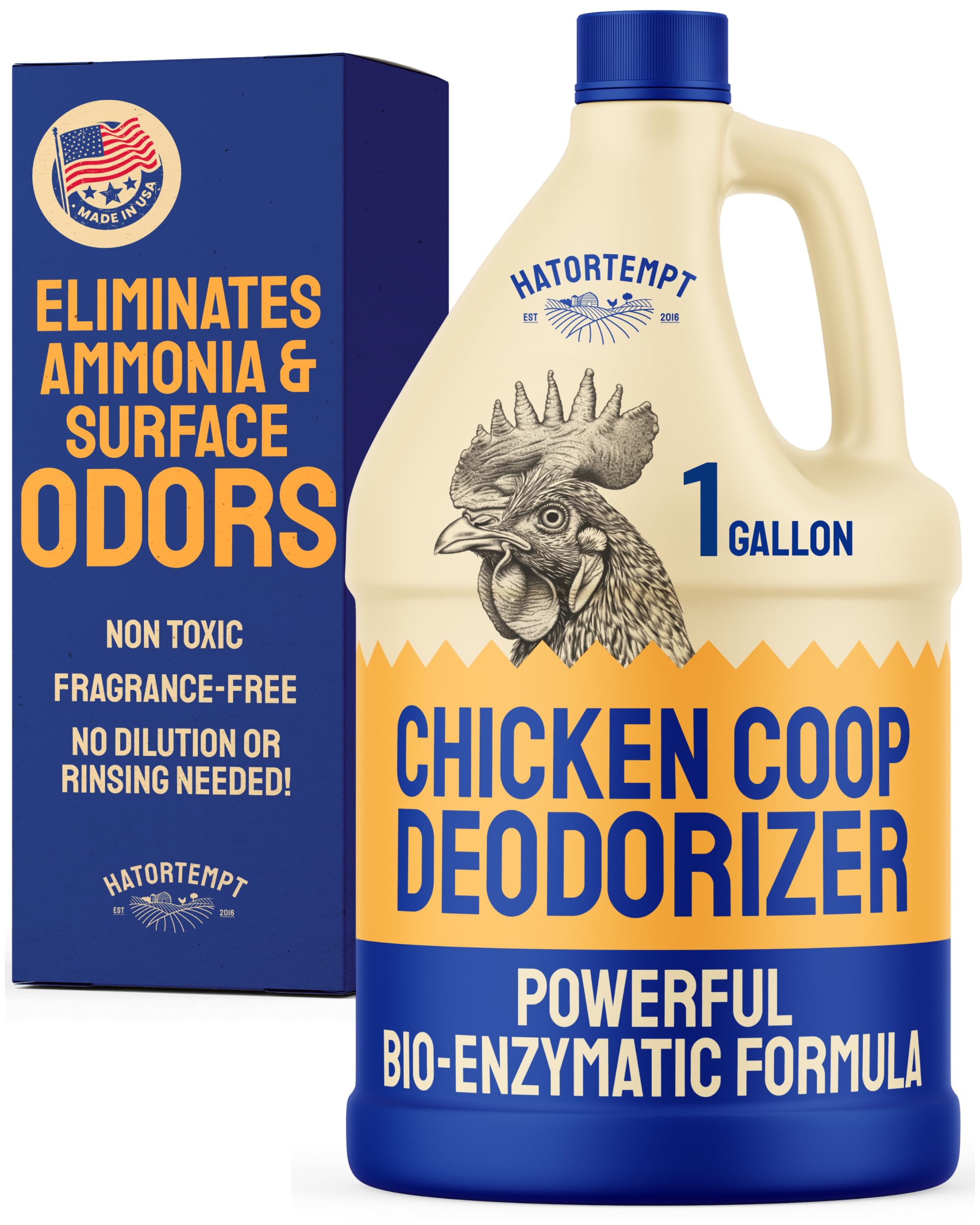 Hatortempt Chicken Coop Deodorizer & Cleaner Spray - 32 fl oz, Unscented - Ammonia Control Odor Eliminator & Coop Refresher for Chickens