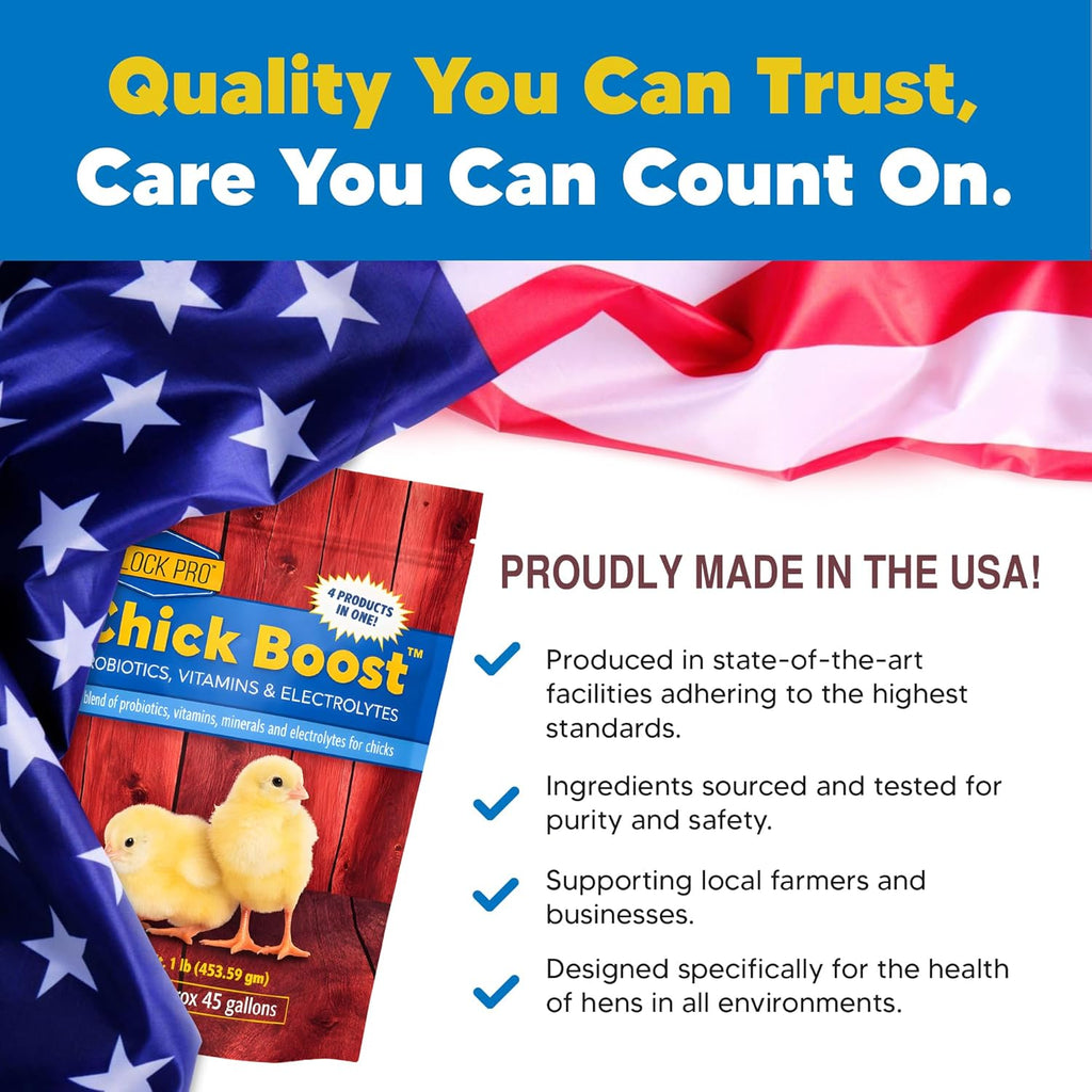 Chick Boost Probiotic - Probiotics, Vitamins, Minerals and Electrolytes for Chickens | Chicken Vitamins and Supplements for All Poultry - 1lb