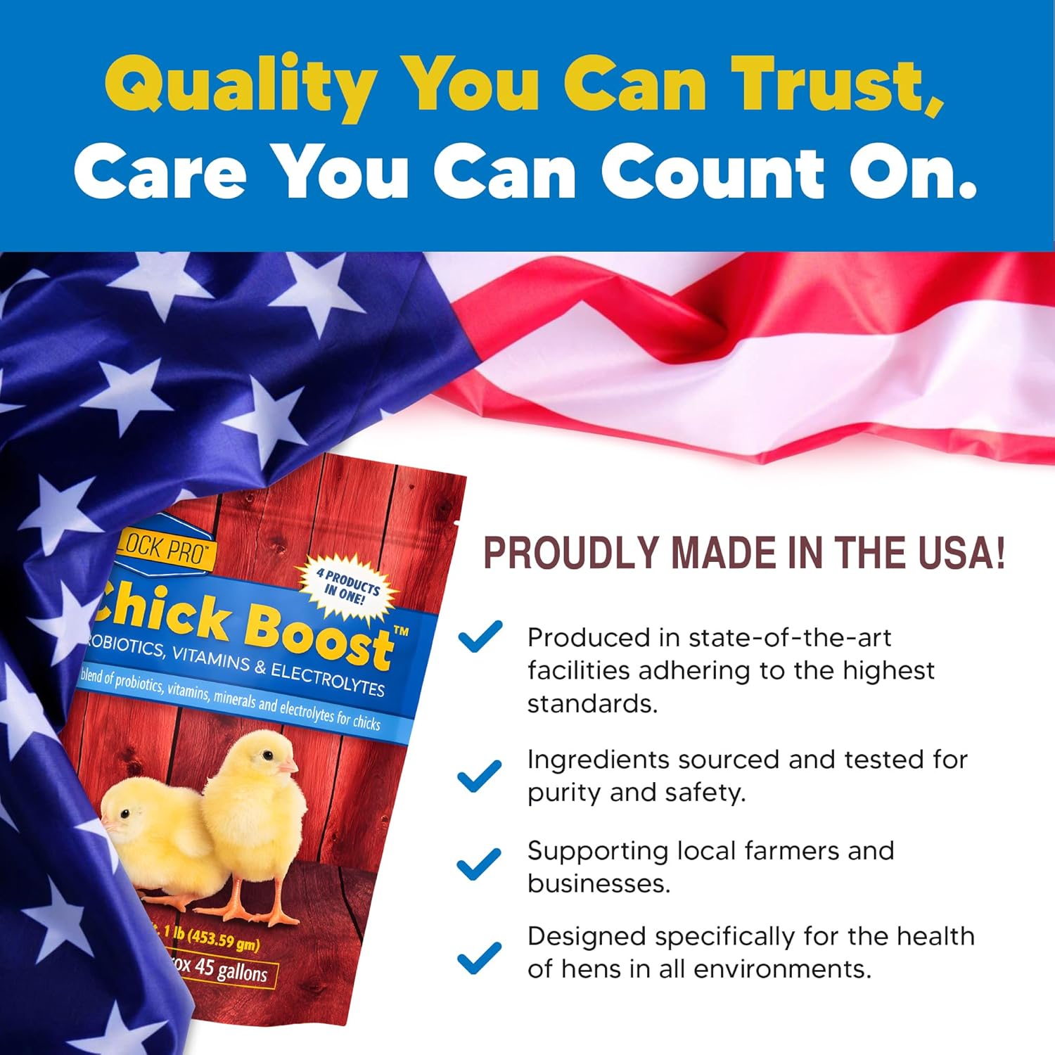 Chick Boost Probiotic - Probiotics, Vitamins, Minerals and Electrolytes for Chickens | Chicken Vitamins and Supplements for All Poultry - 1lb