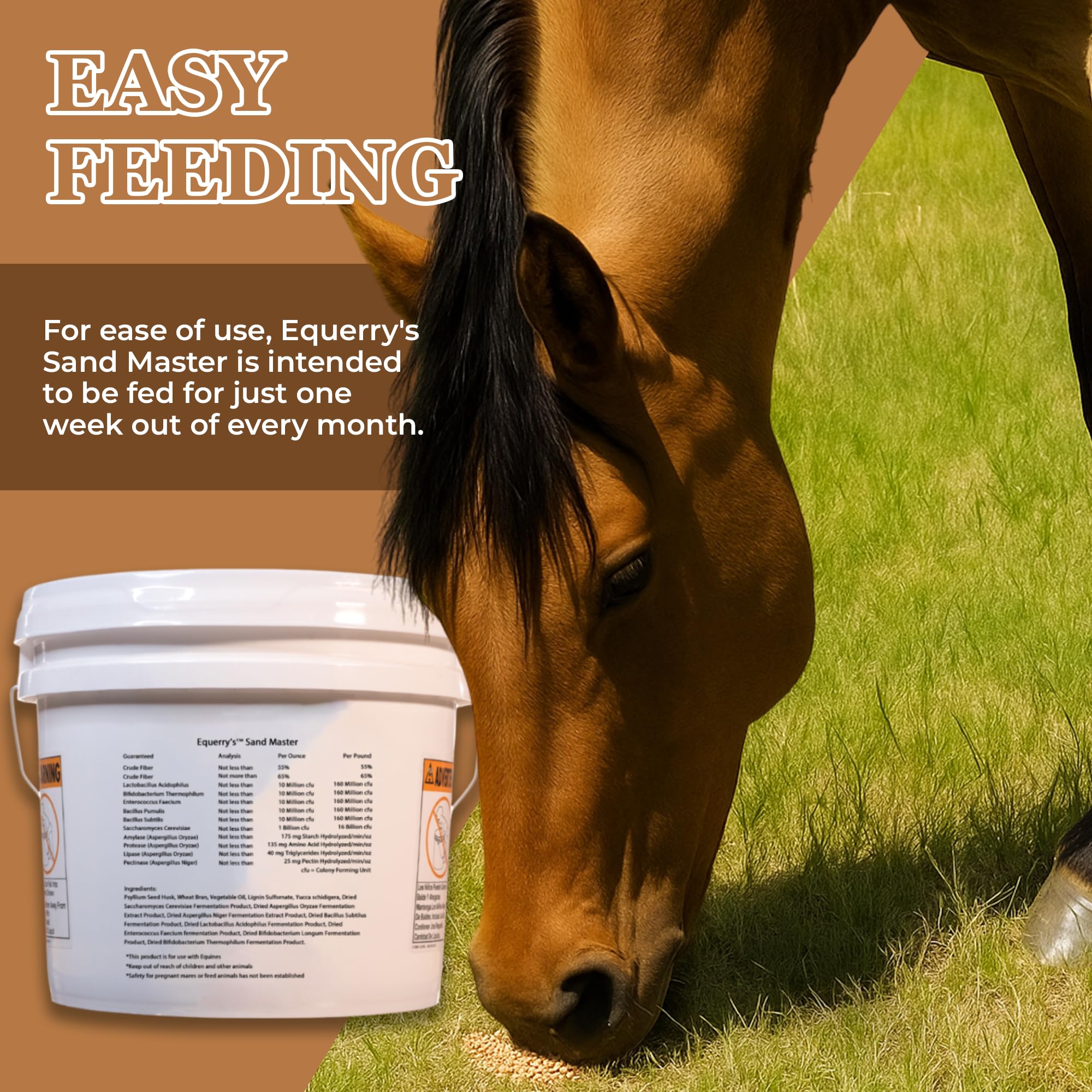 Equerry's Sand Master Horse Supplement - Supports Sand Removal & Overall Digestive Health for Horses | Fecal Clearance for Horses | Psyllium | Appetite Stimulation - 3.6lb