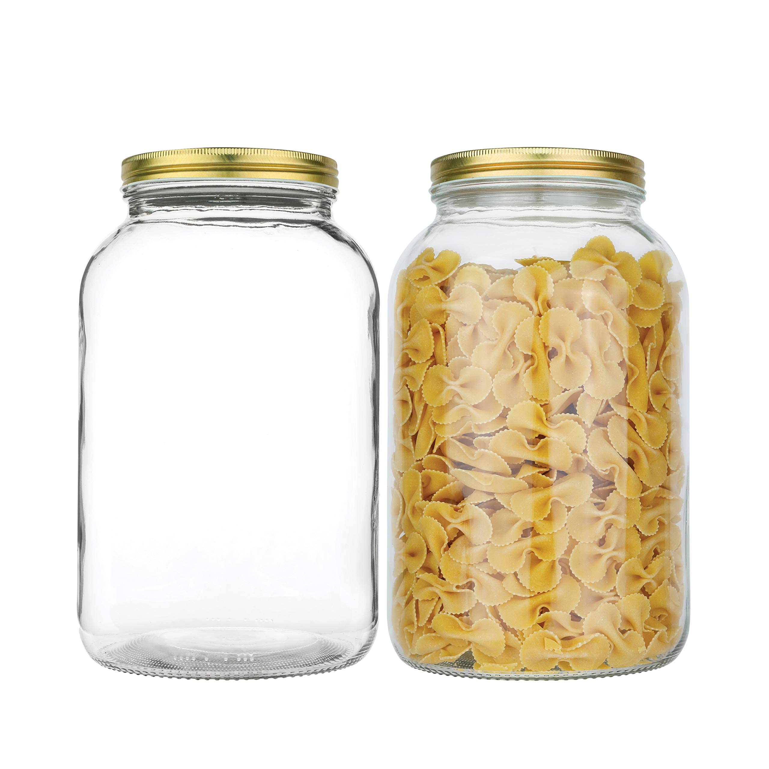 kitchentoolz 1 Gallon Glass Jar with Lid – Gallon Mason Wide Mouth Large Glass Jar for Fermenting, Pickling, Canning, Fermentation Jar, Kombucha, and Food Storage – 1 Gallon Jar Made in USA