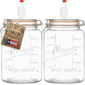 kitchentoolz 1-Gallon Mason Glass Fermenting Jar with Airlock Lid – Wide Mouth with Ounce & Milliliter Markings for Mead, Kombucha, Beer, Wine & Pickling