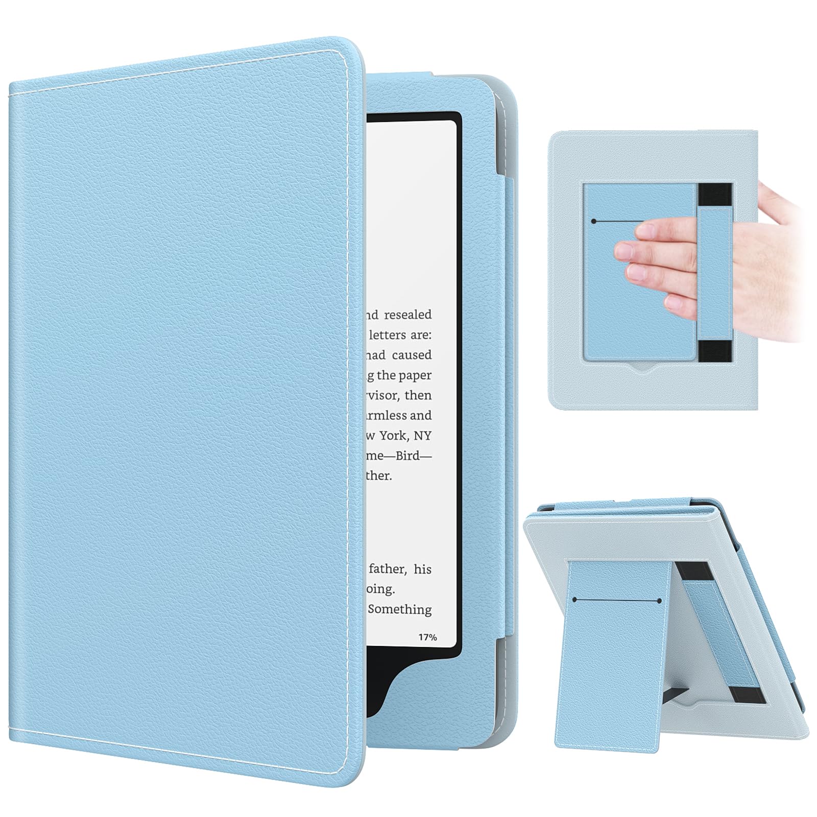 MoKo Case for 7"/6.8" Kindle Paperwhite(12th/11th Generation-2024/2021) and Kindle Colorsoft Signature Edition, Slim PU Shell Cover Case with Auto-Wake/Sleep for Kindle Paperwhite 2024, Flowers