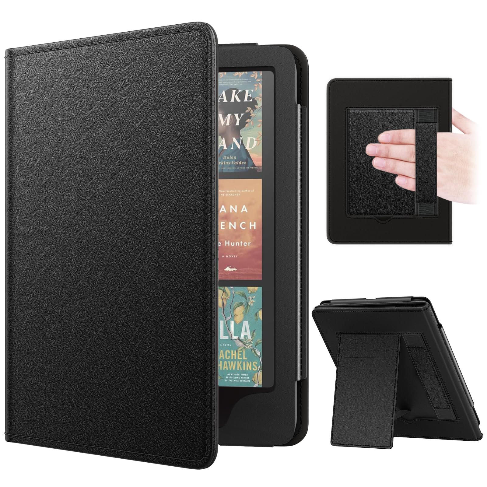 MoKo Case for 7"/6.8" Kindle Paperwhite(12th/11th Generation-2024/2021) and Kindle Colorsoft Signature Edition, Slim PU Shell Cover Case with Auto-Wake/Sleep for Kindle Paperwhite 2024, Flowers