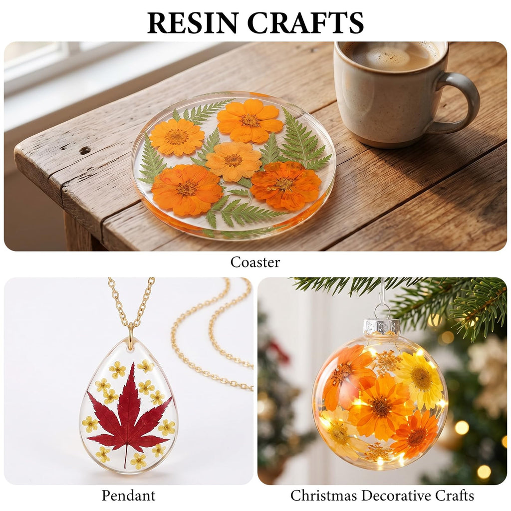 NESCCI 420 Pcs Dried Pressed Flowers for Resin,Real Nature Dried Flowers for Crafts Bulk Dry Flowers Leaves Kit Used for Resin Molds Scrapbooking DIY Art Crafts Candle Soap Making Nails Décor
