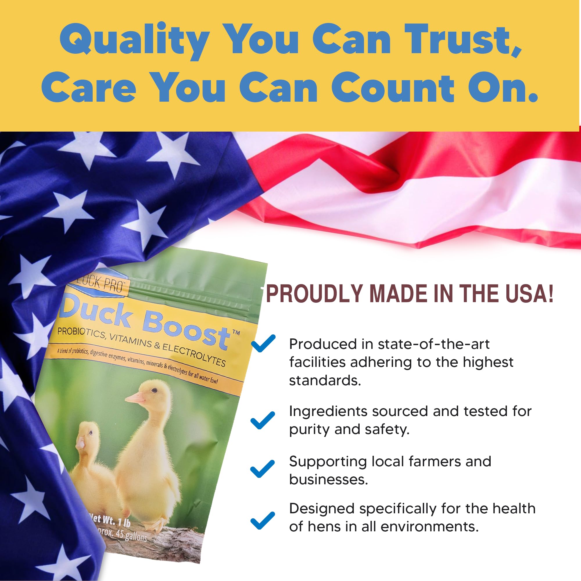 Duck Boost Probiotic - Probiotics, Vitamins, Minerals and Electrolytes for Chickens | Duck Vitamins and Supplements for All Poultry - 3oz