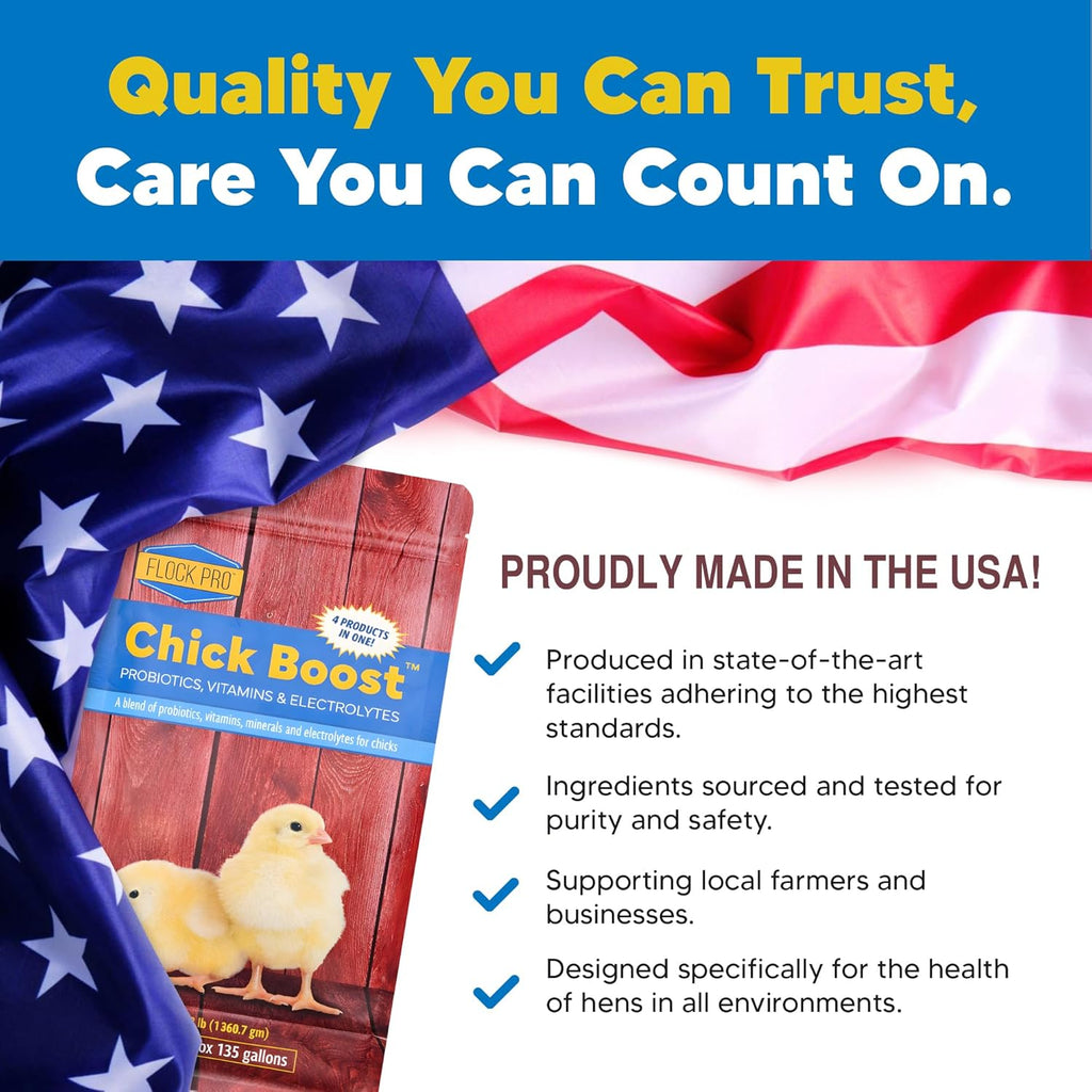 Chick Boost Probiotic - Probiotics, Vitamins, Minerals and Electrolytes for Chickens | Chicken Vitamins and Supplements for All Poultry - 3lb