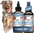 PetSilver - Wound & Skin Spray (4 fl oz) and Eye Wash (4 fl oz) with Patented Chelated Silver - Wound, Hot Spot, & Itch Relief Spray - Eye Cleaner & Tear Stain Remover for Cats and Dogs - Made in USA