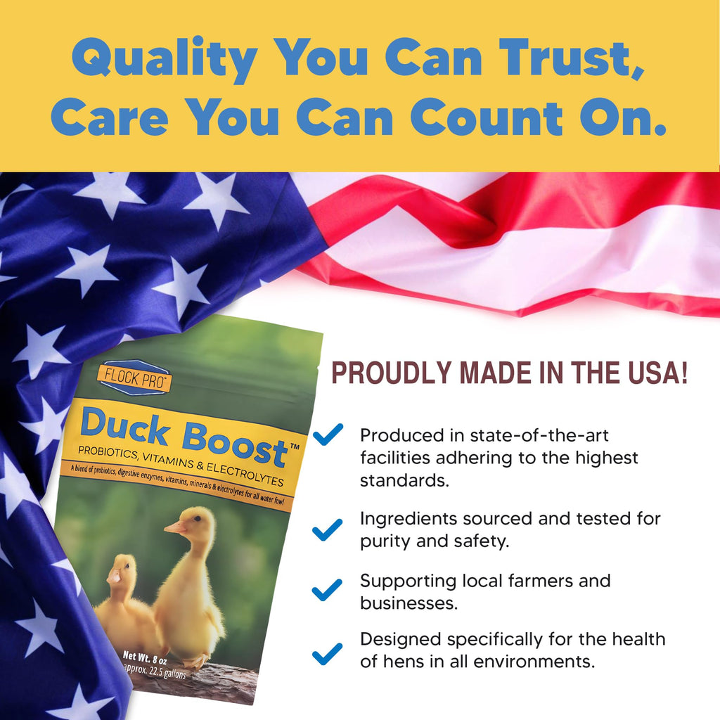 Duck Boost Probiotic - Probiotics, Vitamins, Minerals and Electrolytes for Chickens | Duck Vitamins and Supplements for All Poultry - 8oz