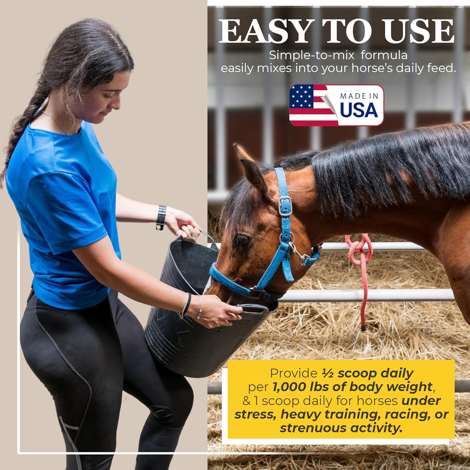 Equerry's Selenium and Vitamin E Supplement for Horses | Muscle Health & Antioxidant Support Horse Supplement | Meal Form | 5Ib Bag