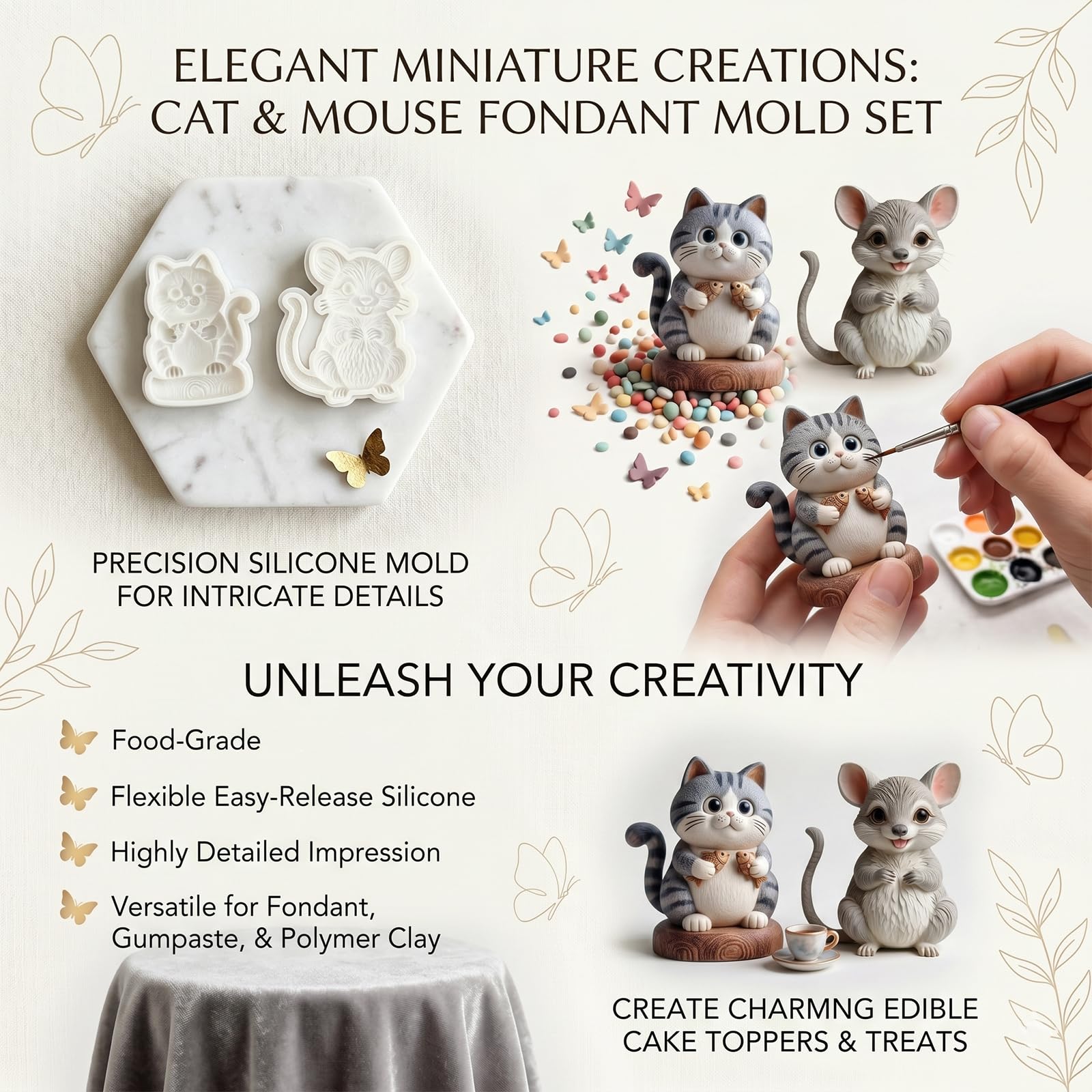 1 Pc Funny Chicken Butt Fondant Mold 3D Bending Chicken Candy Silicone Mold for Cake Decorating, Chocolate, Cupcake Toppers, Resin, Soap, Epoxy, Clay, Plaster, Farm Animal DIY Crafts