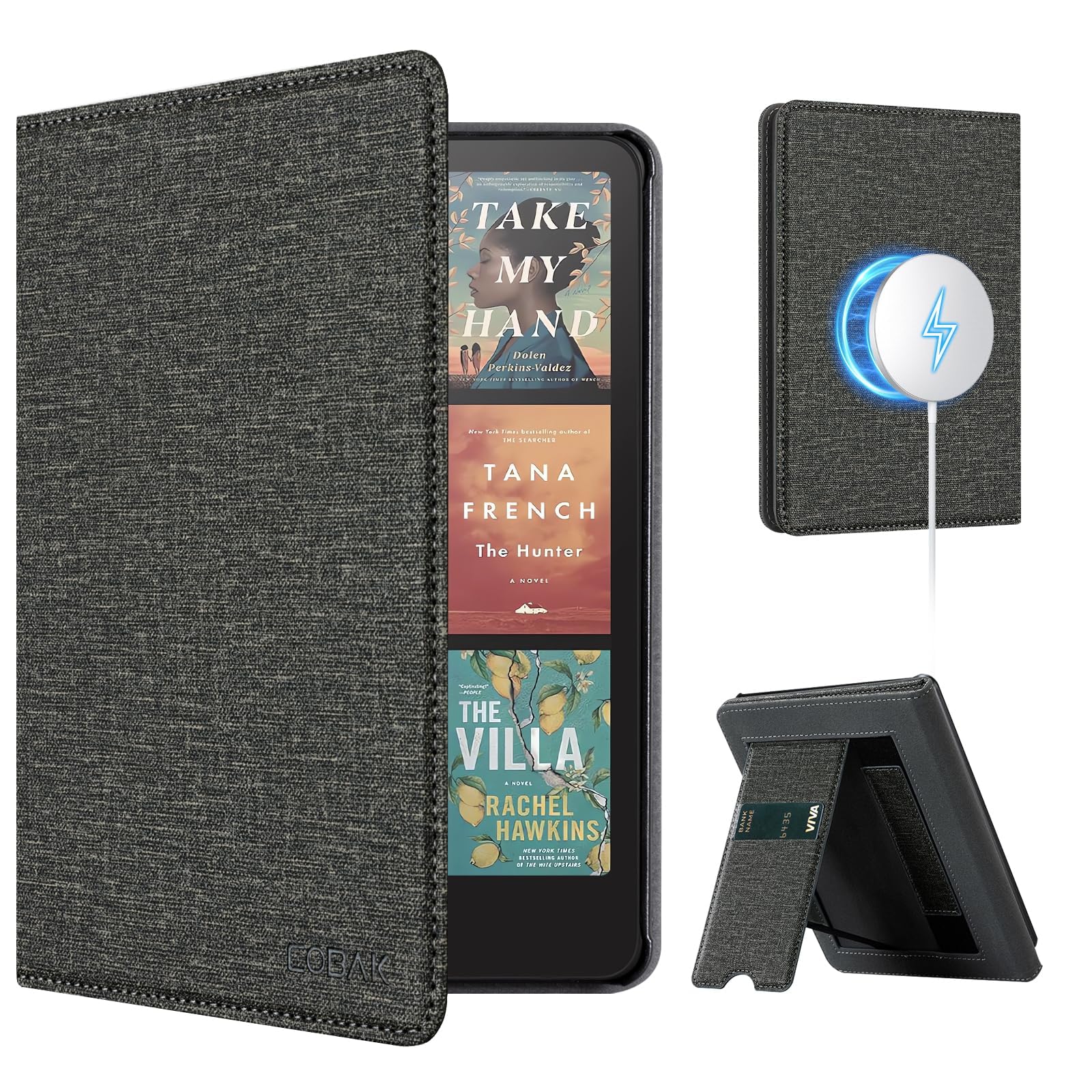 CoBak Case with Stand for Kindle Paperwhite 12th Gen 2024 Released (7") & Kindle Colorsoft Signature Edition - Durable PU Leather Cover with Auto Sleep Wake, Card Slot, Hand Strap Feature, Sage Green