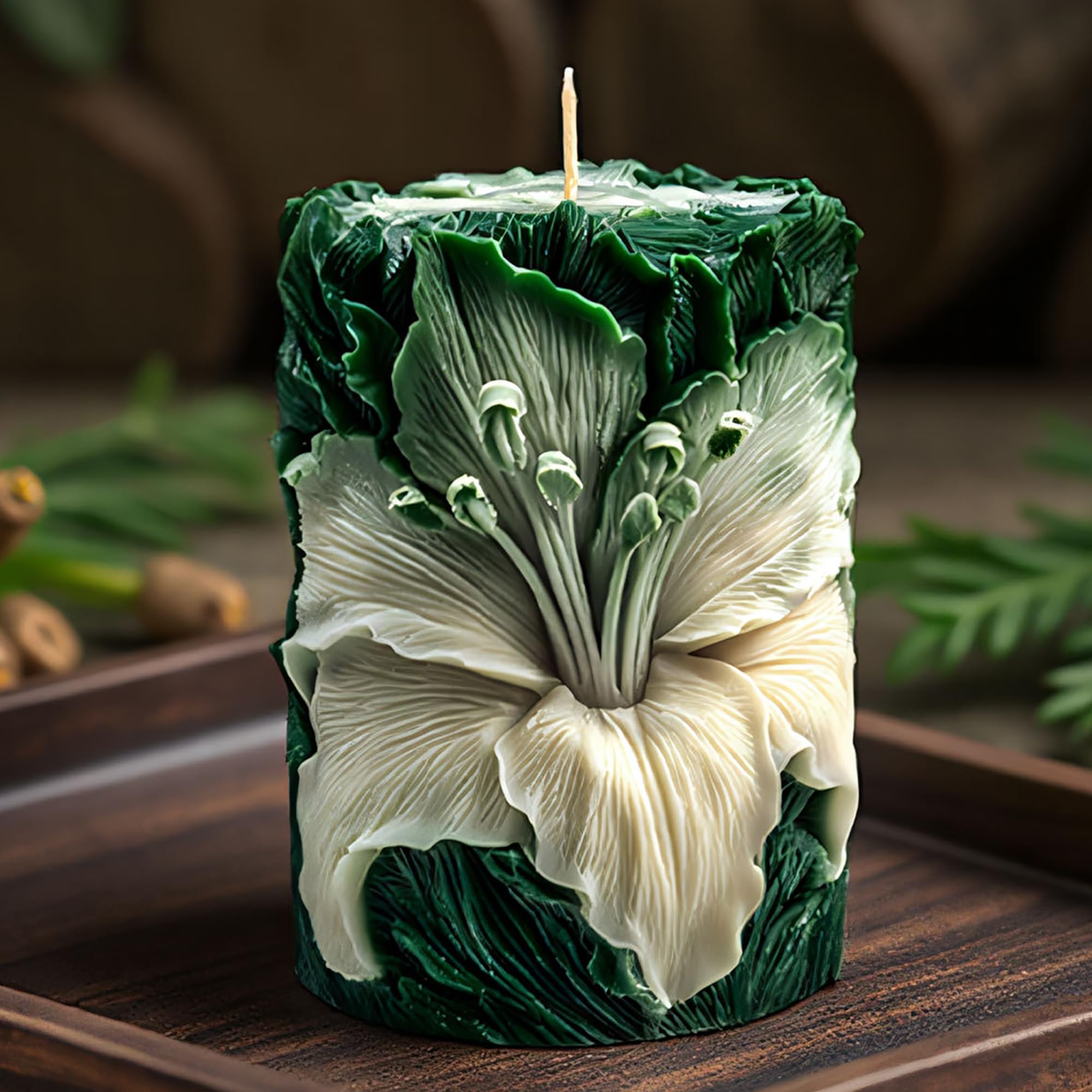 Flower Succulent Tulip Rose Cylinder Molds Silicone Wave Spiral Candle Mold - Silicone Resin Casting Molds for Candle & Resin & Soap Craft Supplies