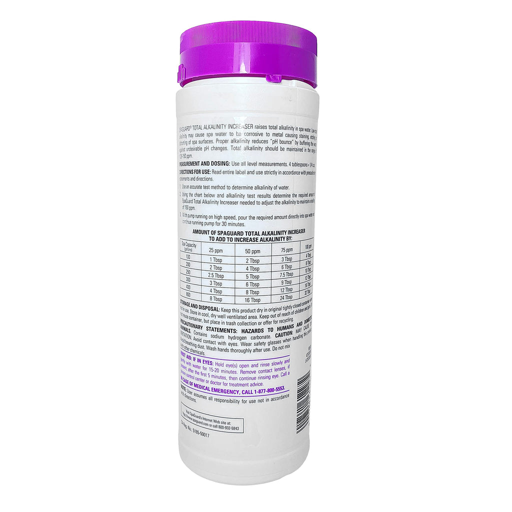 SpaGuard Total Alkalinity Increaser, 2 lb, Prevents pH Bounce, Proven Pool Water Balancer, Suitable for Spas and Hot Tubs