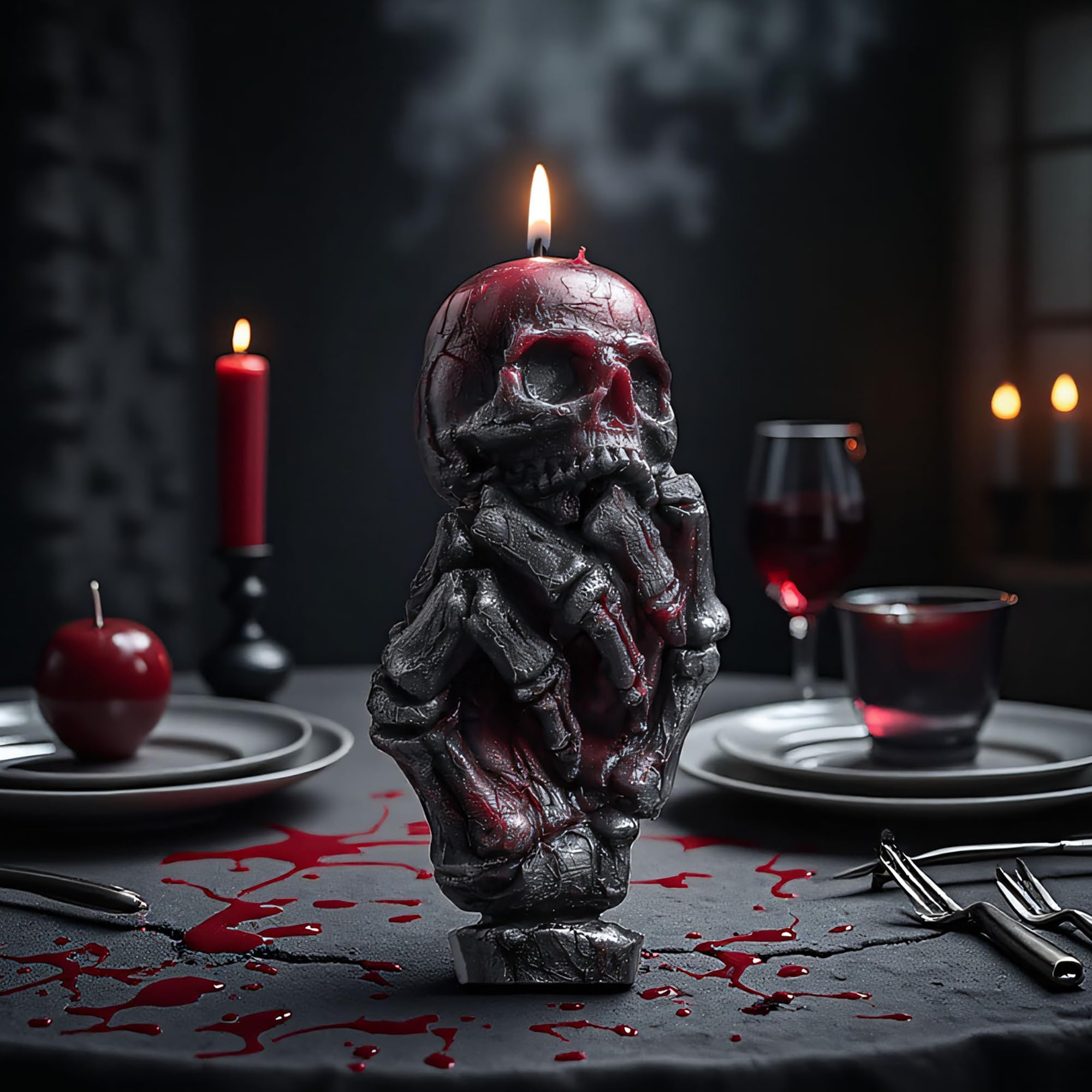 Halloween Skull Hand Ghost Cylinder Molds Silicone Wave Spiral Candle Mold - Silicone Resin Casting Molds for Candle & Resin & Soap Craft Supplies