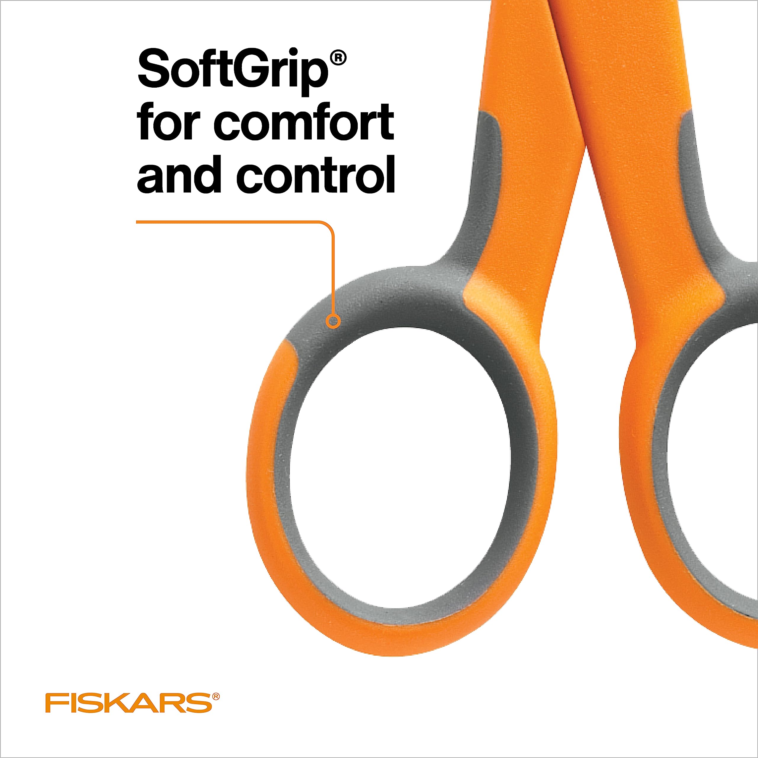 Fiskars All Purpose Scissors, High Performance Cutting, Stainless Steel Blades, Ergonomic and Comfort Handles, Perfect for Arts and Crafts and the Office, Scissors for Office