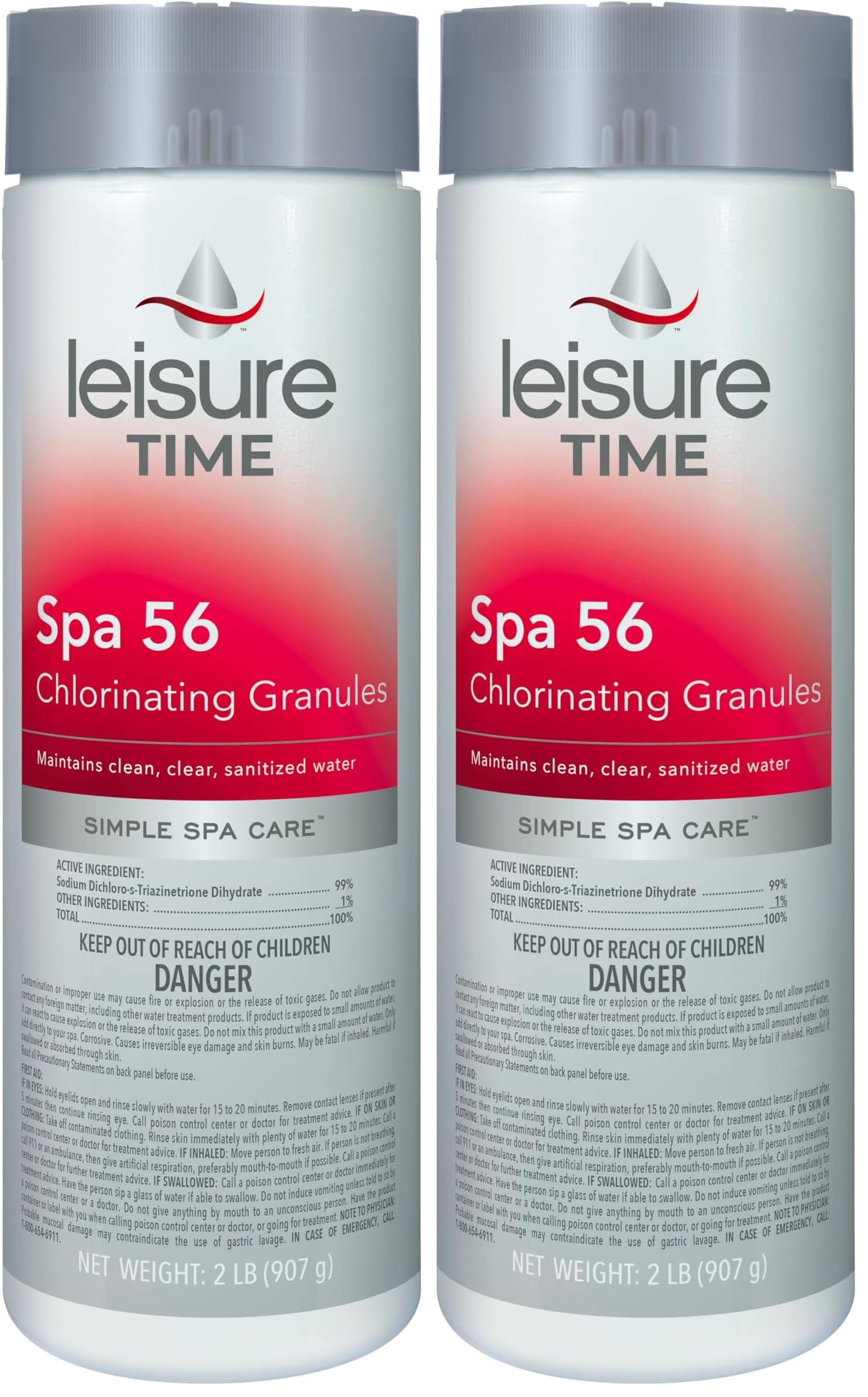 Leisure Time 22337A Spa 56 Chlorinating Granules, Bucket for Crystal Clear Water Maintenance, 2lbs