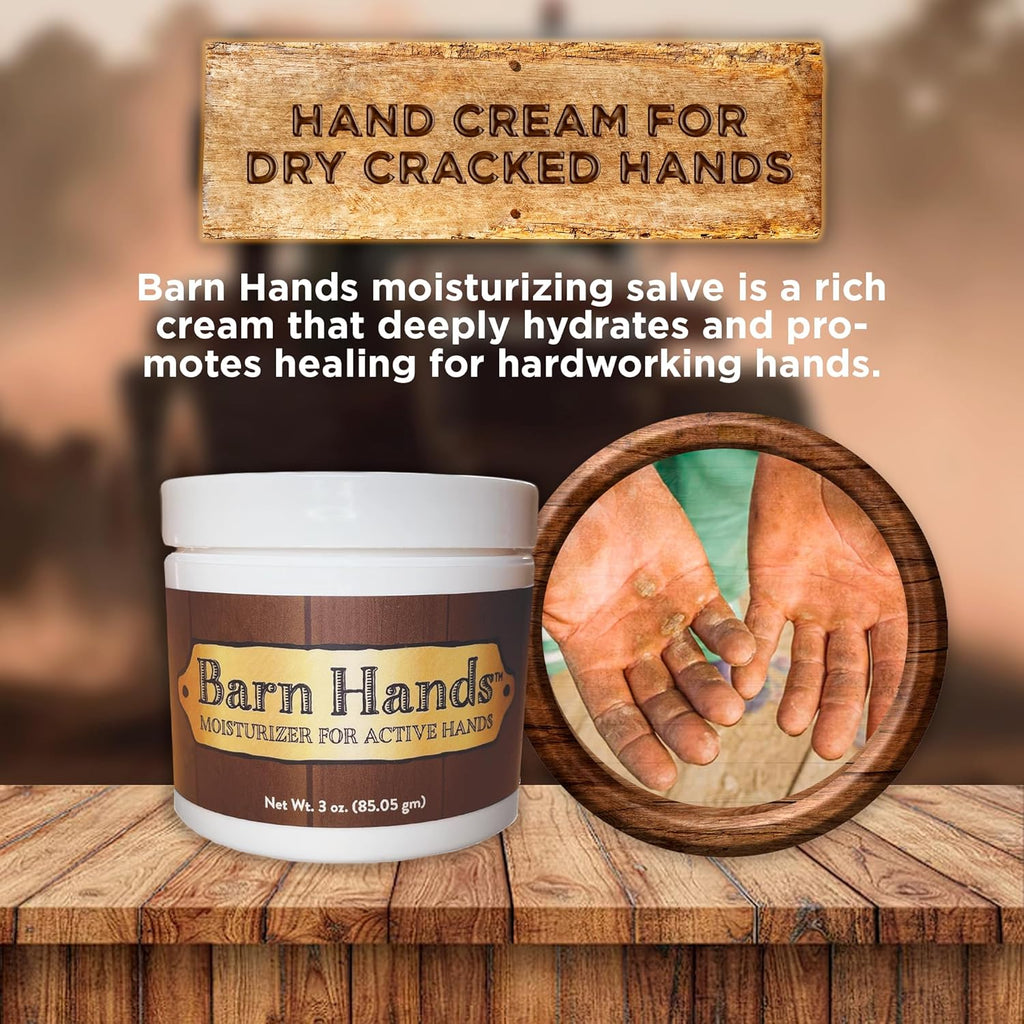 Equerry's Barn Hands Moisturizer for Active Hands | Hand Cream for Dry and Cracked finger tips | Non-Greasy Hand-Repair Cream | 3 Oz, Peppermint Scent