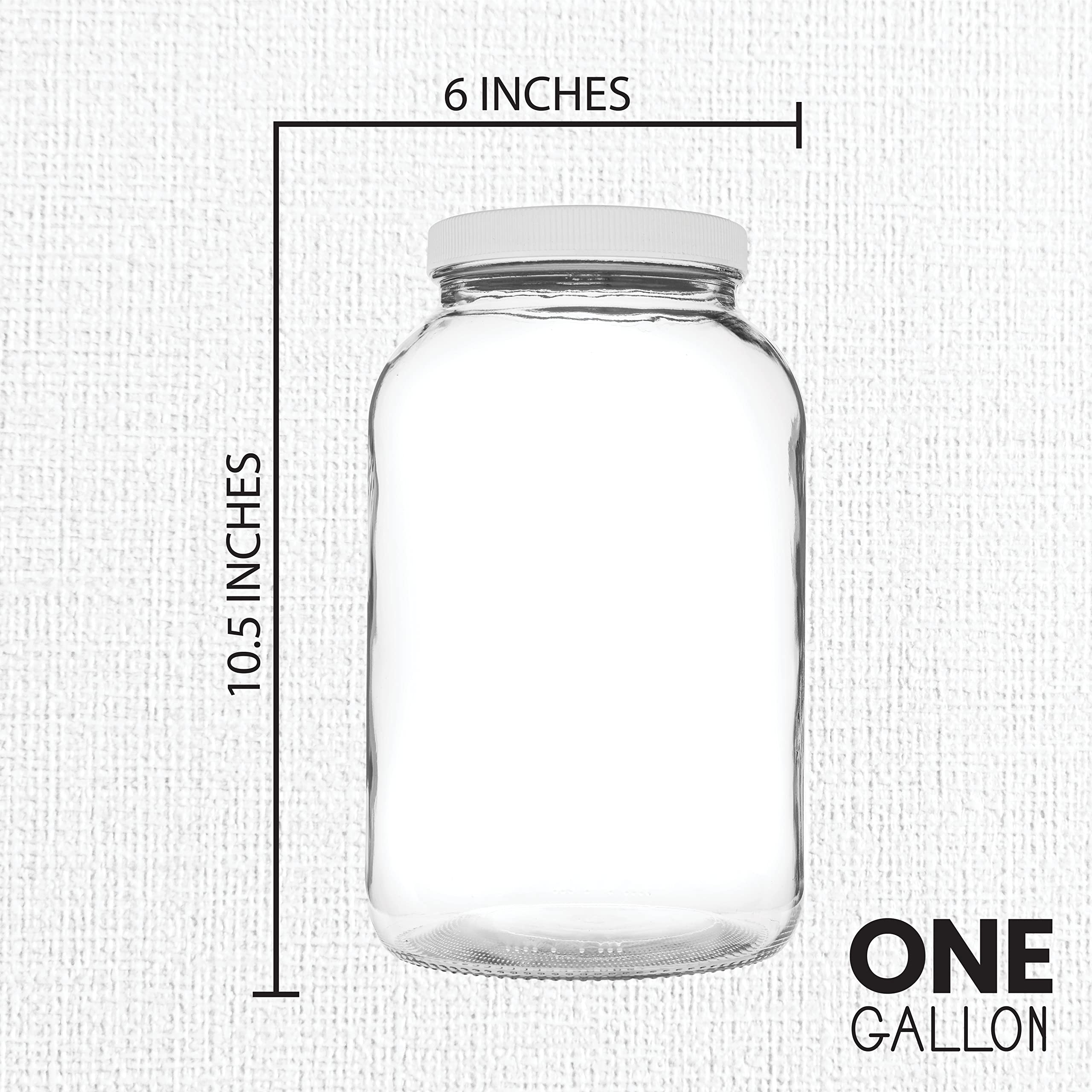kitchentoolz 1 Gallon Glass Jar Wide Mouth with Airtight Foam Lined Plastic Lid - Large Mason Jar for Fermenting Kombucha Kefir - Storing and Canning (4)