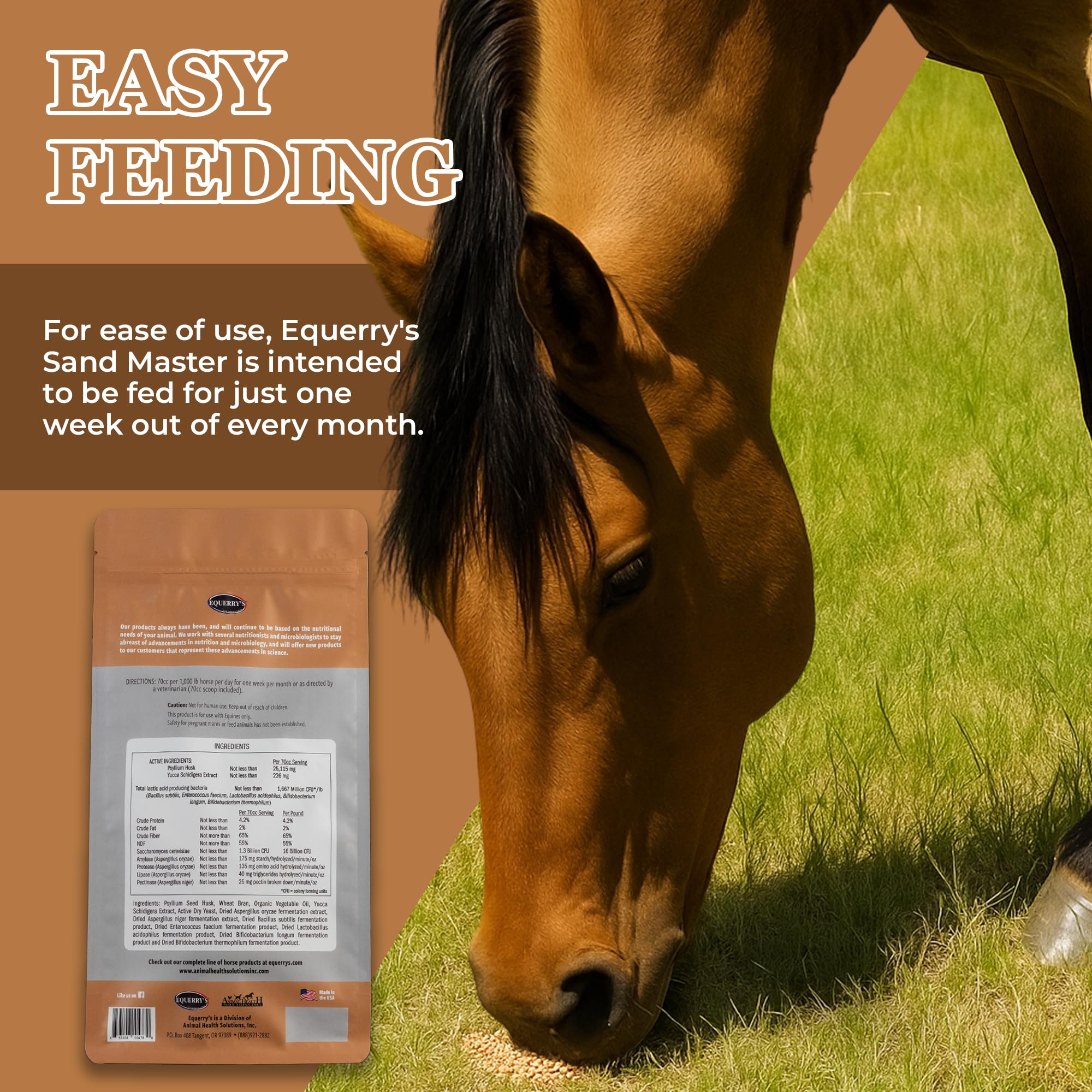 Equerry's Sand Master Horse Supplement - Supports Sand Removal & Overall Digestive Health for Horses | Fecal Clearance for Horses | Psyllium | Appetite Stimulation - 3.6lb