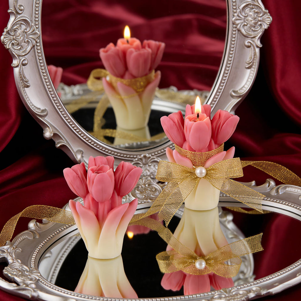 Flower Succulent Tulip Rose Cylinder Molds Silicone Wave Spiral Candle Mold - Silicone Resin Casting Molds for Candle & Resin & Soap Craft Supplies