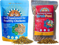 Buff Clucks Healthy Chickens Bundle - Herb Supplements for Backyard Chickens and Grub Fuel Black Soldier Fly Larvae - Nutrient Packed Chicken Treats, Poultry Feed