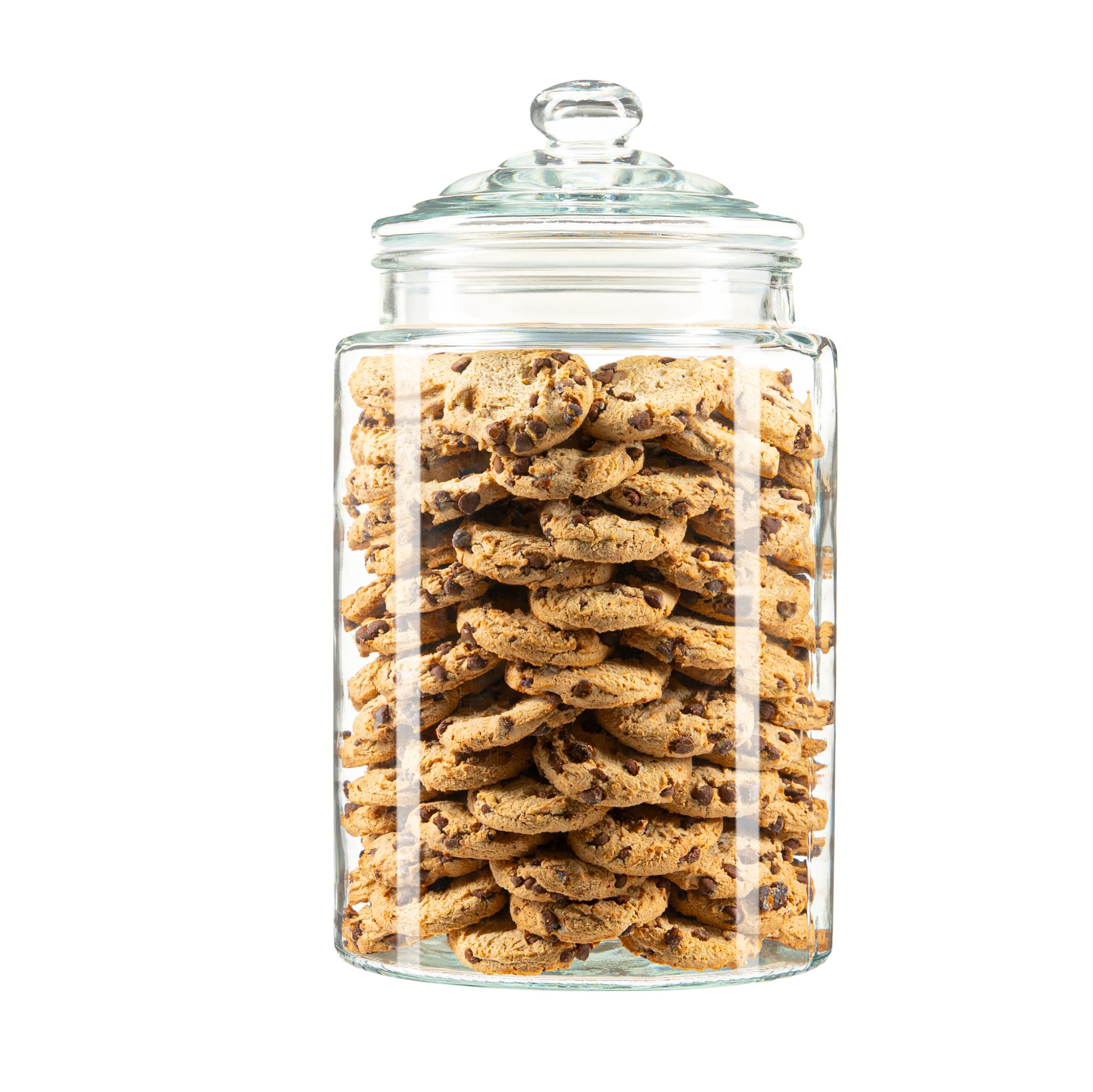 2-Gallon Tall Glass Cookie Jar with Airtight Lid – Large Kitchen Canister for Cookies, Sugar, Flour, and Dog Treats