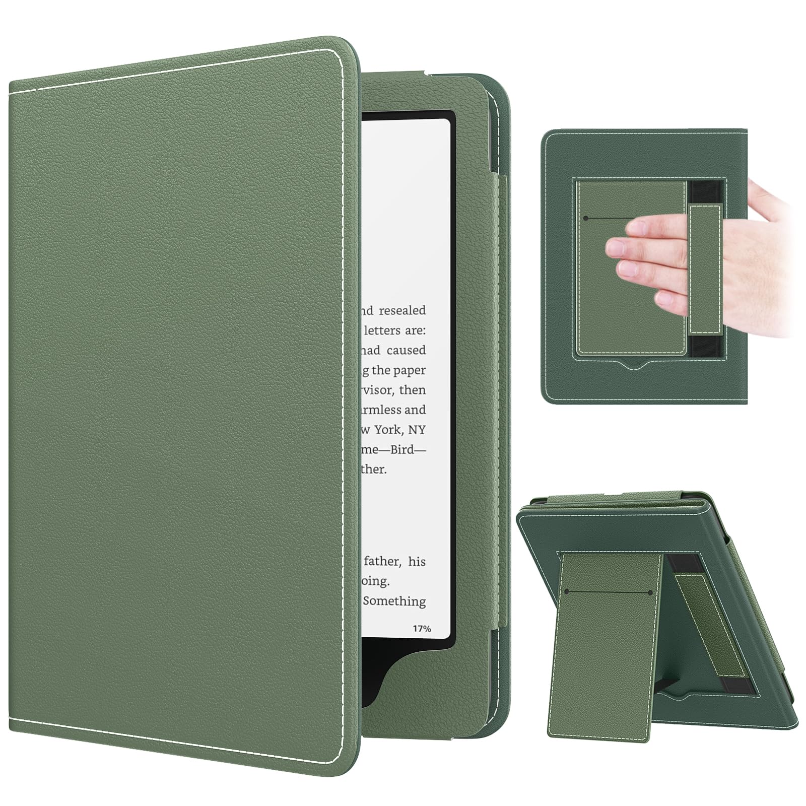 MoKo Case for 7"/6.8" Kindle Paperwhite(12th/11th Generation-2024/2021) and Kindle Colorsoft Signature Edition, Slim PU Shell Cover Case with Auto-Wake/Sleep for Kindle Paperwhite 2024, Flowers