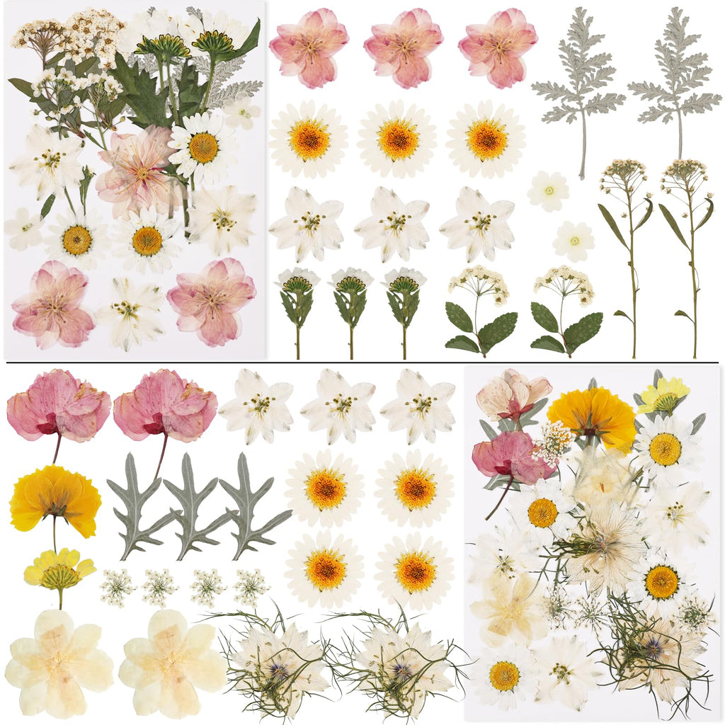 NESCCI 420 Pcs Dried Pressed Flowers for Resin,Real Nature Dried Flowers for Crafts Bulk Dry Flowers Leaves Kit Used for Resin Molds Scrapbooking DIY Art Crafts Candle Soap Making Nails Décor