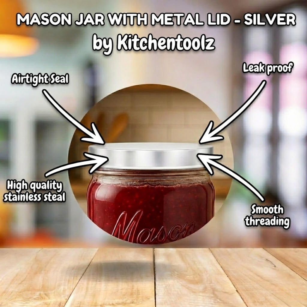 Kitchentoolz 64 oz Mason Jars Wide Mouth 2-Pack – Half Gallon Glass Jar with Lid – 1/2 Gallon Large Mason Jars with Lids for Food Storage, Canning, and Fermenting