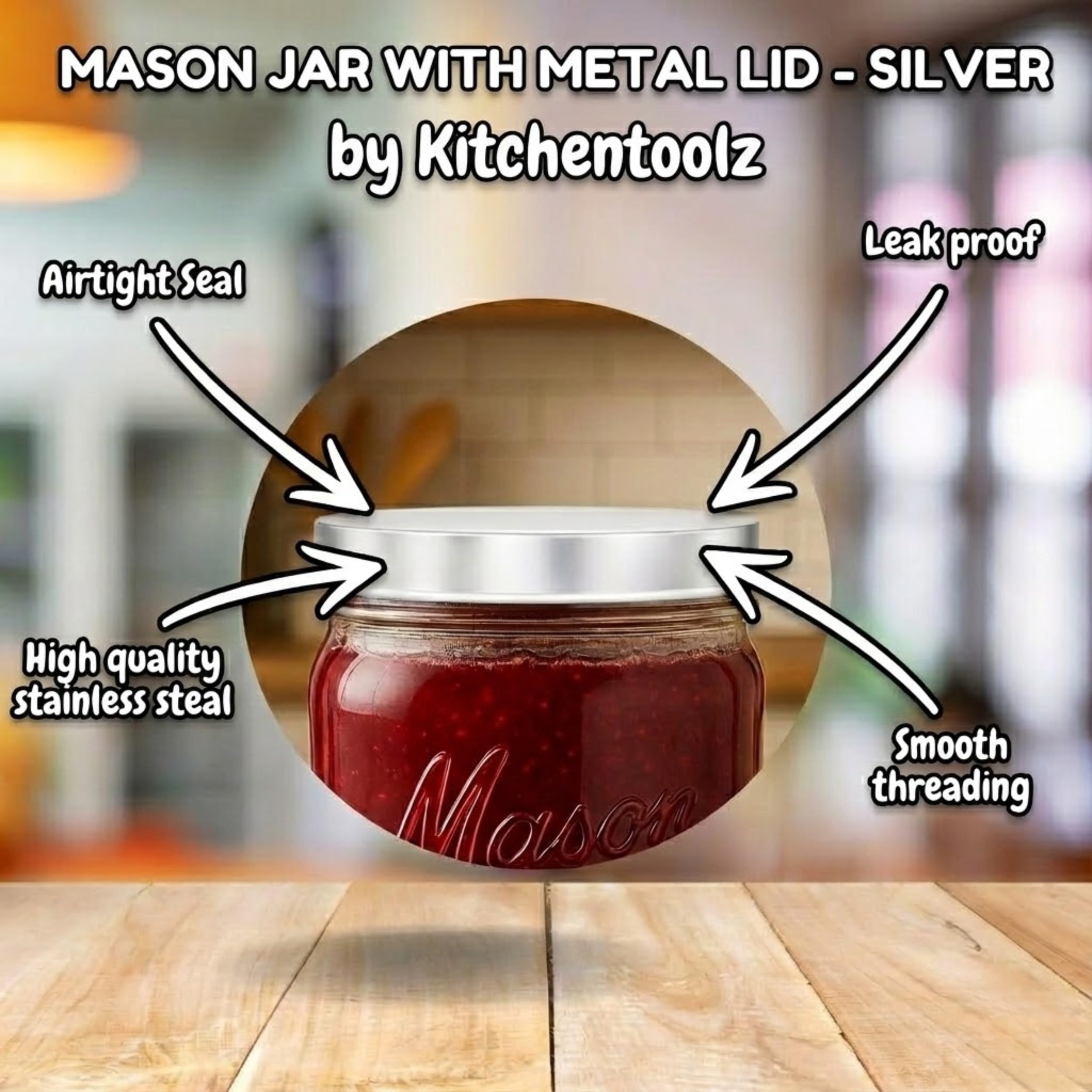 Kitchentoolz 64 oz Mason Jars Wide Mouth 2-Pack – Half Gallon Glass Jar with Lid – 1/2 Gallon Large Mason Jars with Lids for Food Storage, Canning, and Fermenting