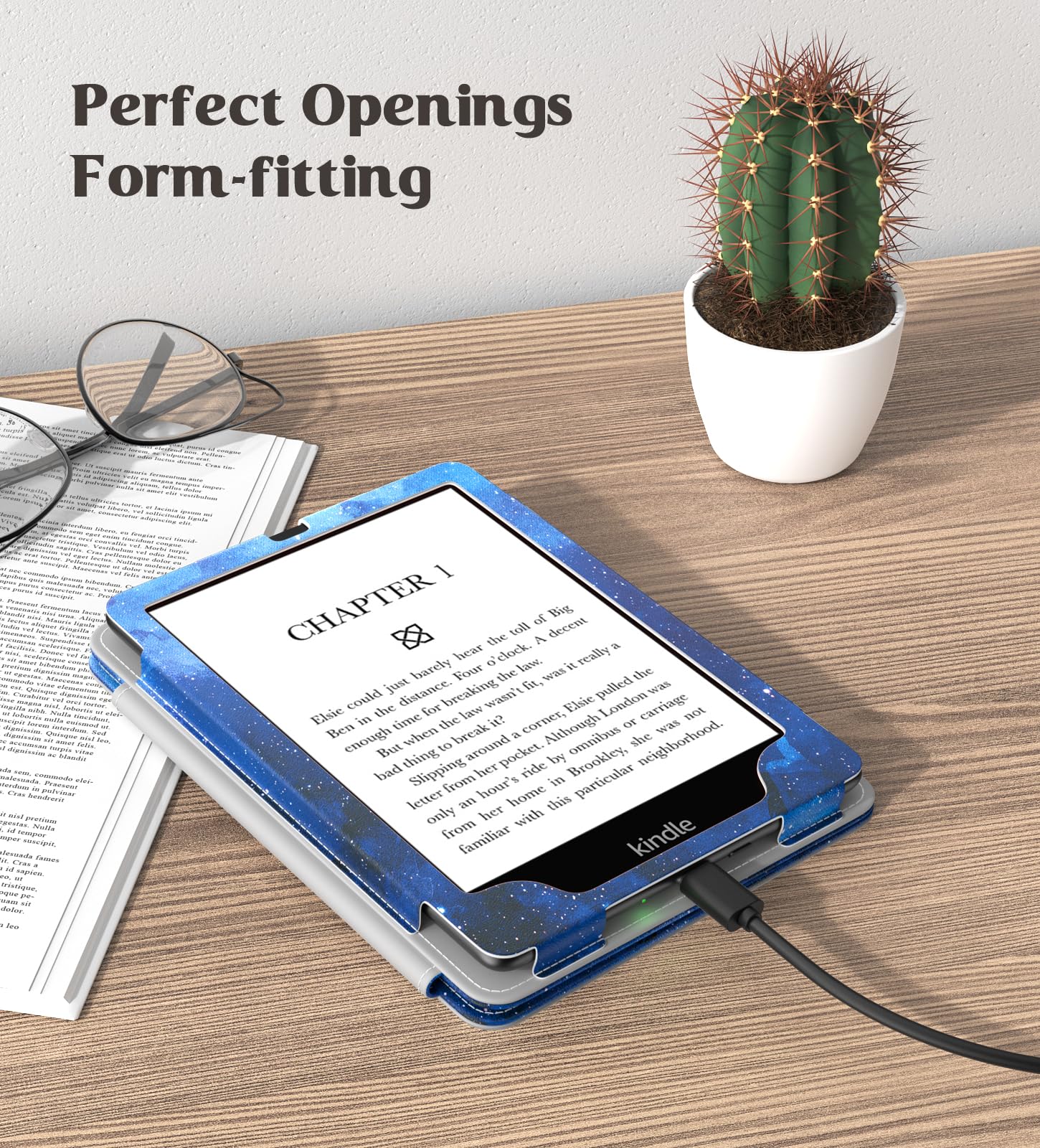 MoKo Case for 7"/6.8" Kindle Paperwhite(12th/11th Generation-2024/2021) and Kindle Colorsoft Signature Edition, Slim PU Shell Cover Case with Auto-Wake/Sleep for Kindle Paperwhite 2024, Flowers