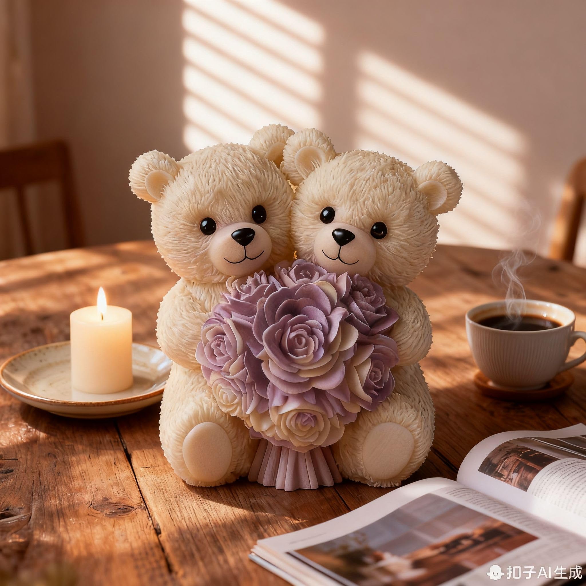 2PCS 3D Rose Bear Wax Candle Mold,Teddy Bear Candle Making Molds,Cute Epoxy Resin Molds,Ornament for DIY Wax Candles Art Craft Cake Chocolate Soap Mold Home Decor Valentine Gifts Birthday Gift