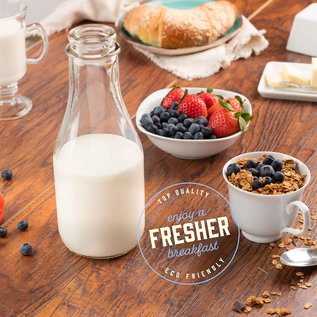 kitchentoolz 32oz Salad Dressing Shaker Bottle – Tall Glass Bottle Salad Dressing Dispenser Container with Tamper-Proof Lid – Ideal for Marinades and Sauces – 1 Pack