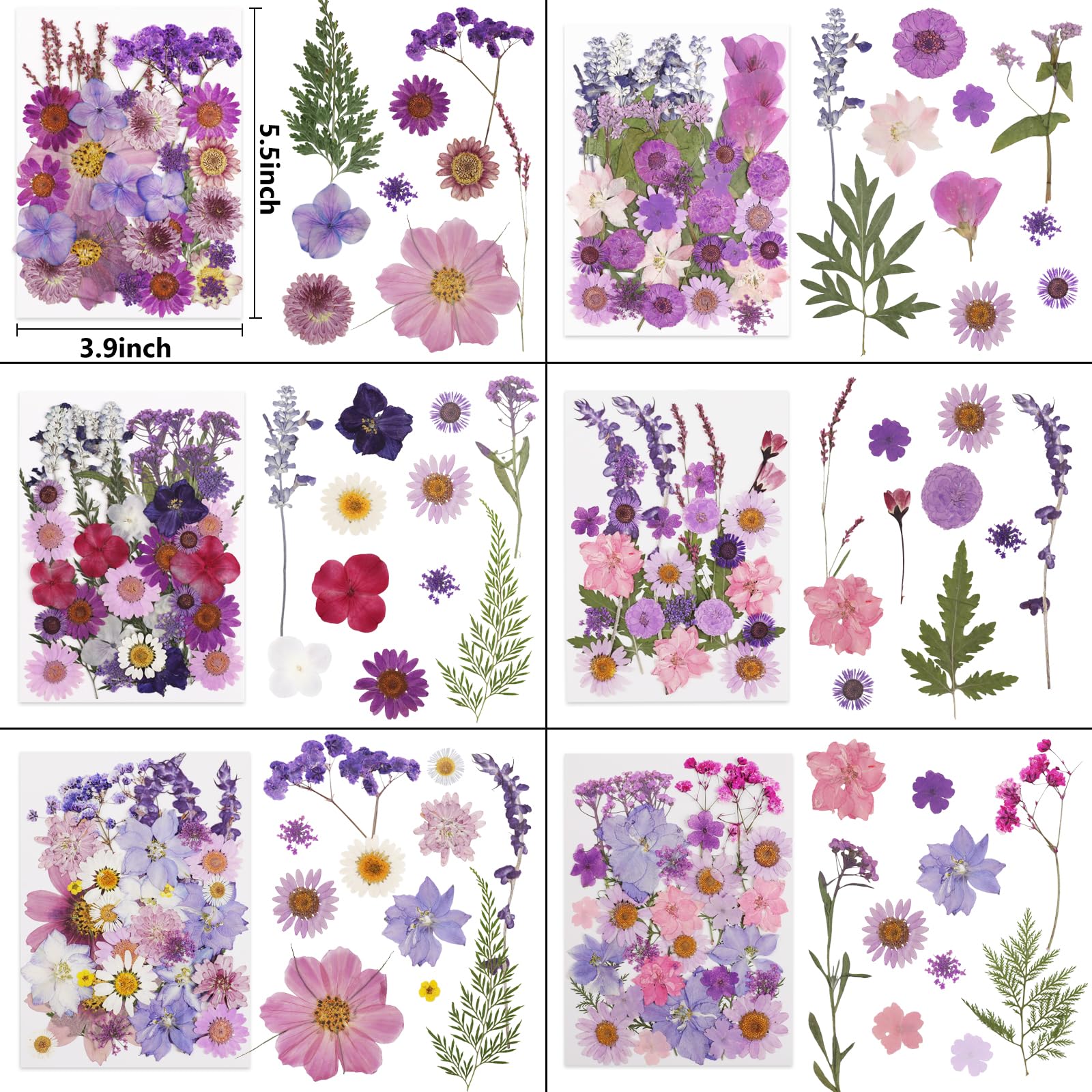 NESCCI 420 Pcs Dried Pressed Flowers for Resin,Real Nature Dried Flowers for Crafts Bulk Dry Flowers Leaves Kit Used for Resin Molds Scrapbooking DIY Art Crafts Candle Soap Making Nails Décor