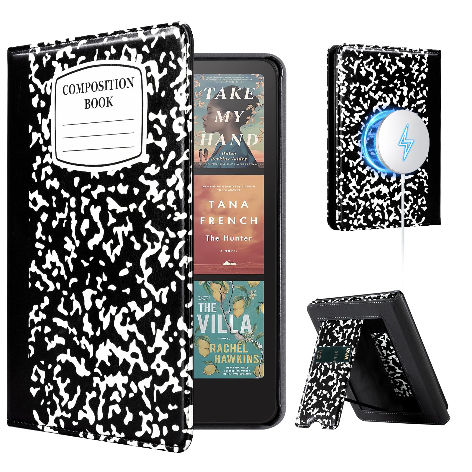 CoBak Case with Stand for Kindle Paperwhite 12th Gen 2024 Released (7") & Kindle Colorsoft Signature Edition - Durable PU Leather Cover with Auto Sleep Wake, Card Slot, Hand Strap Feature, Sage Green