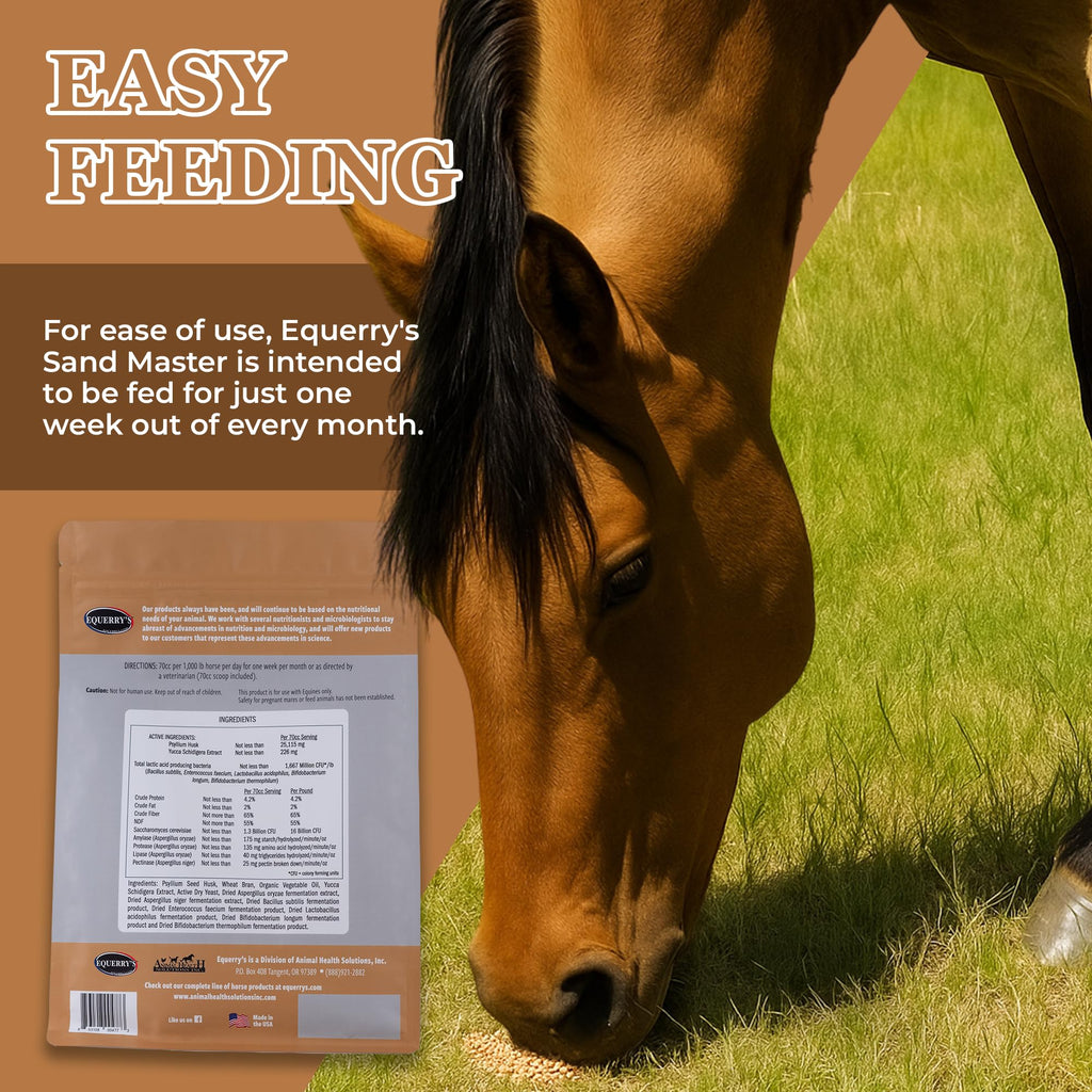 Equerry's Sand Master Horse Supplement - Supports Sand Removal & Overall Digestive Health for Horses | Fecal Clearance for Horses | Psyllium | Appetite Stimulation - 3.6lb