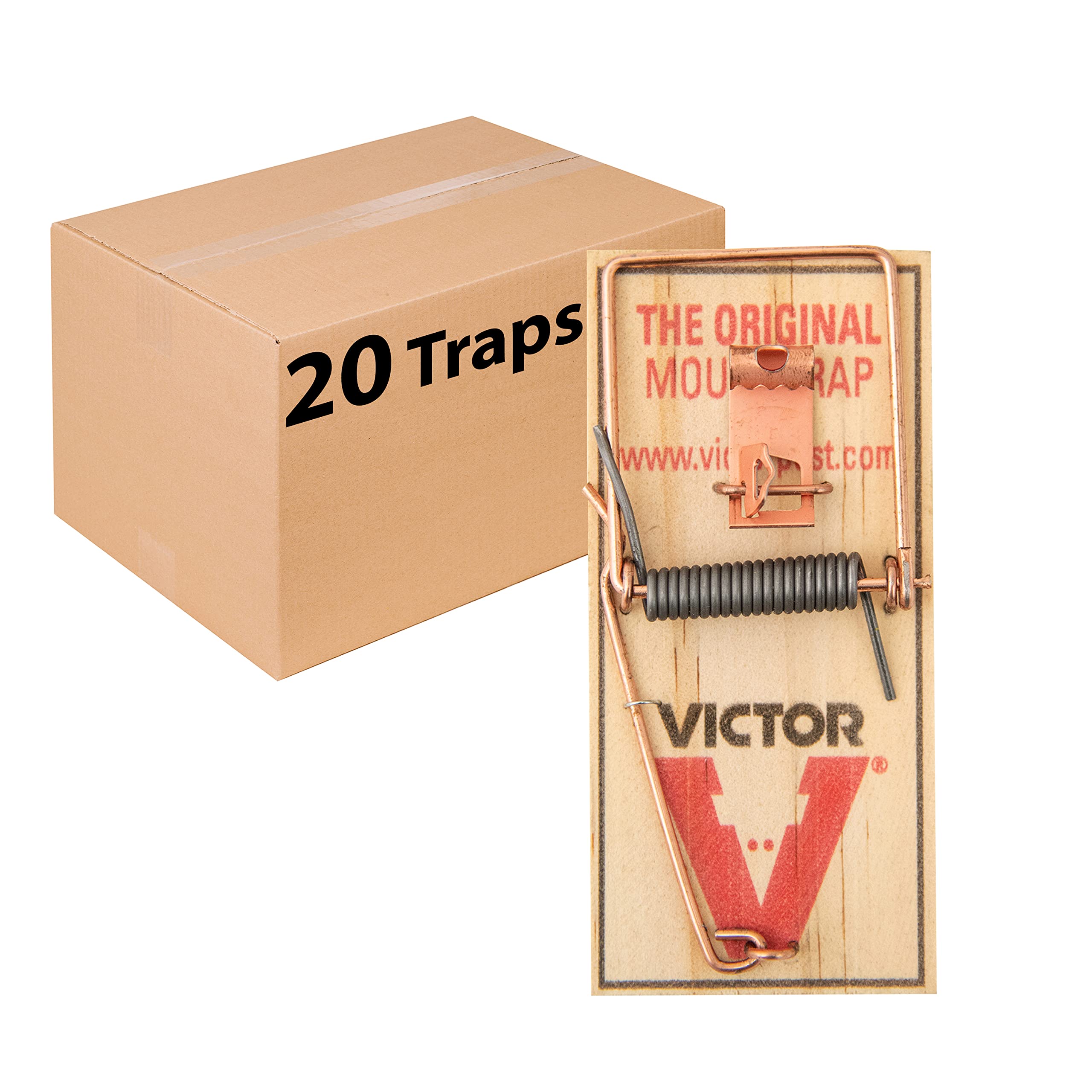 Victor Mouse Traps M035-12, Plastic Pedal, Sustainably Sourced FSC Wood, Wooden Mouse Traps, 12 Pack