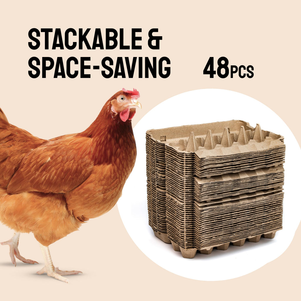 PTCOM Hatortempt Bulk Egg Cartons - 24-Pack, Reusable 12-Count Basket - Recycled Paper Pulp Protection & Ventilation - Fits Small to XL Sizes - Dozen Egg Carton Basket