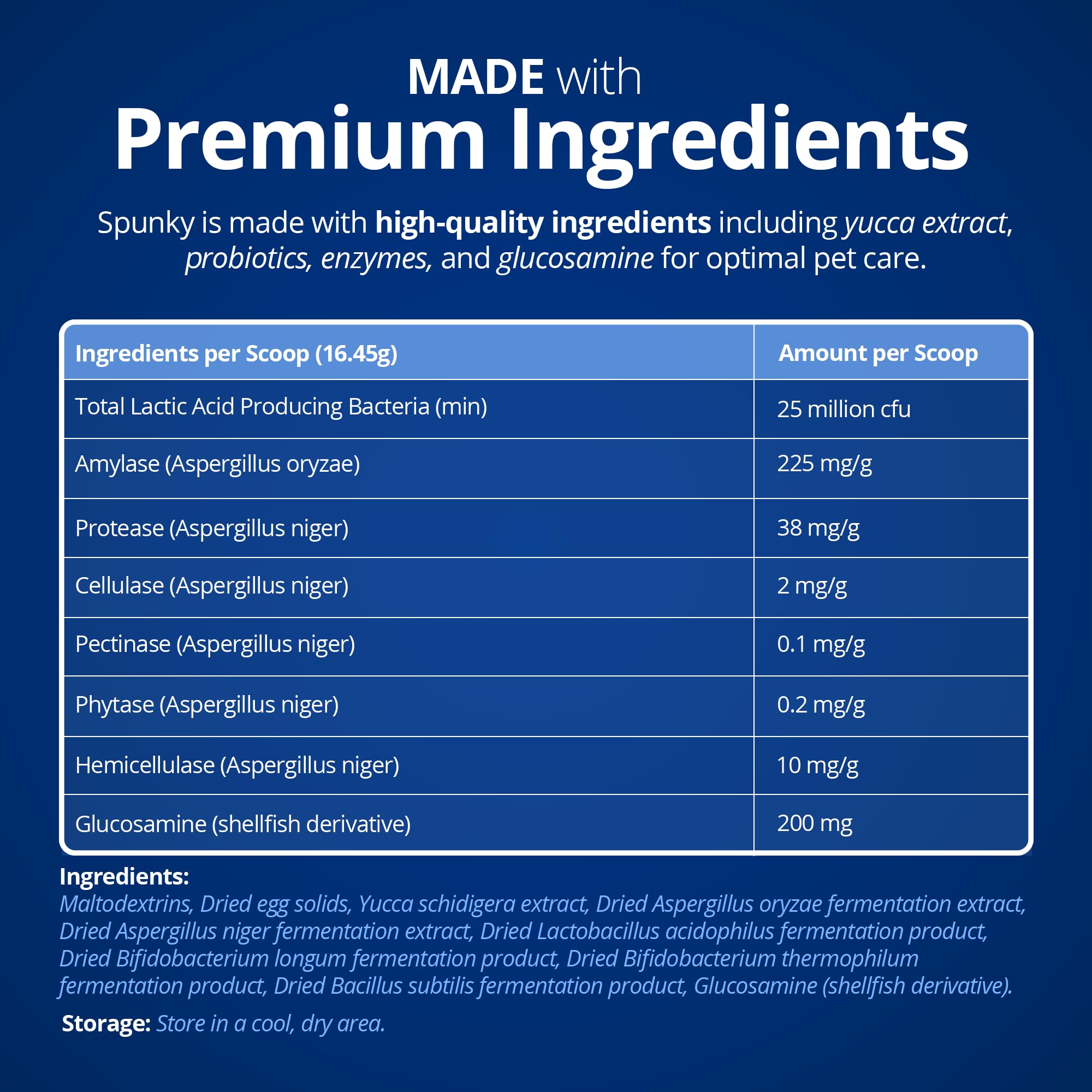 Spunky Digestive Supplement - Probiotics, Digestive Enzymes, Joint Support for Cats and Dogs | Gut Health | Pet Probiotics for Dogs and Cats - 5lb